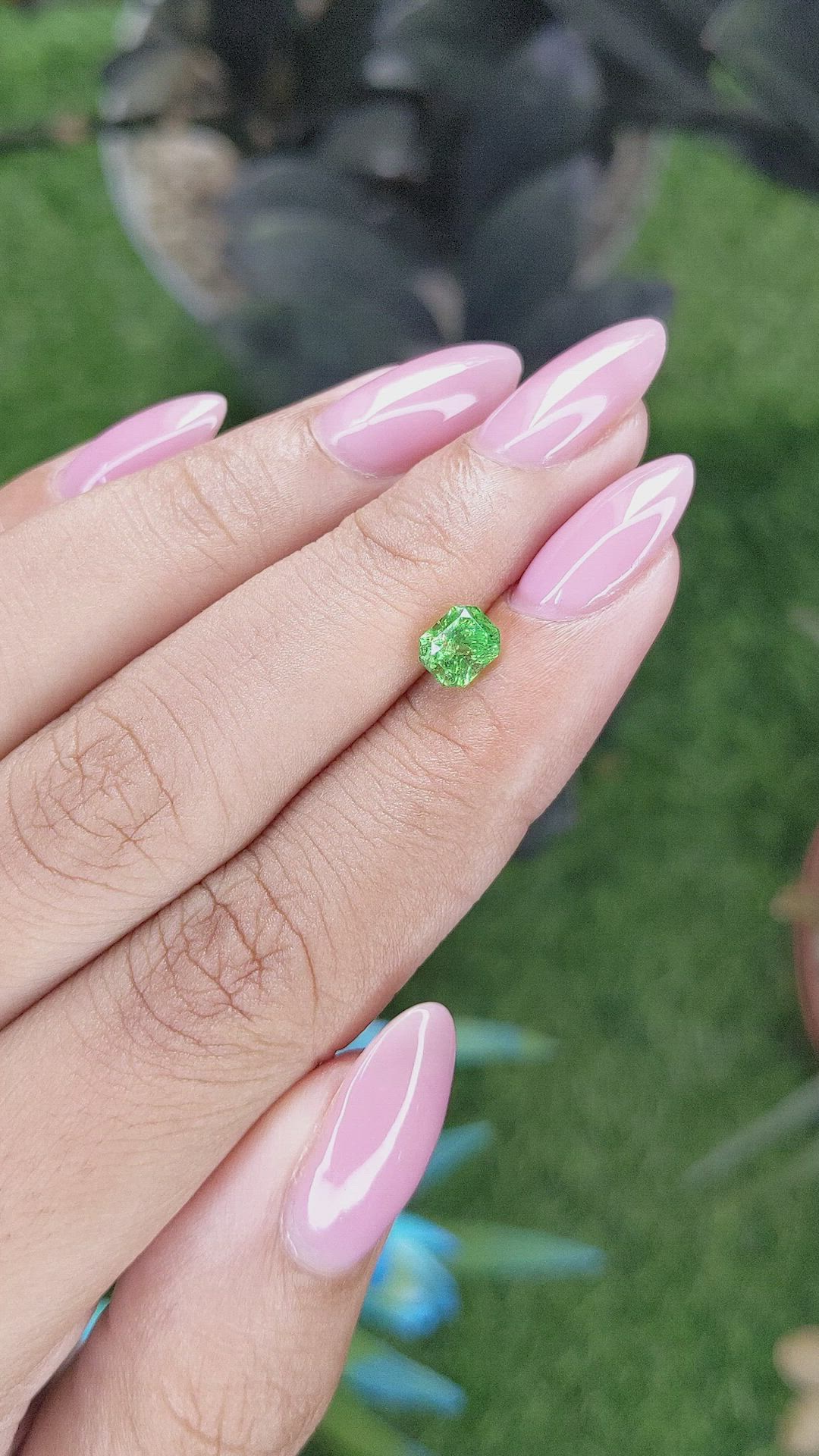0.88 Ct. Tsavorite Garnet from Tanzania Size Video