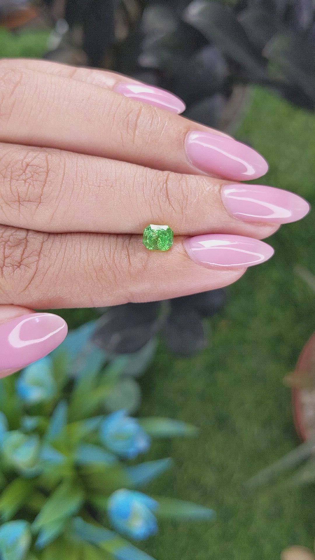 0.88 Ct. Tsavorite Garnet from Tanzania Size Video