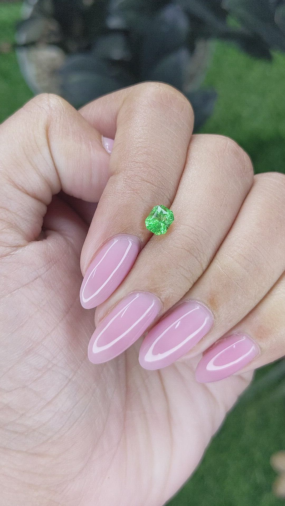 0.88 Ct. Tsavorite Garnet from Tanzania Size Video
