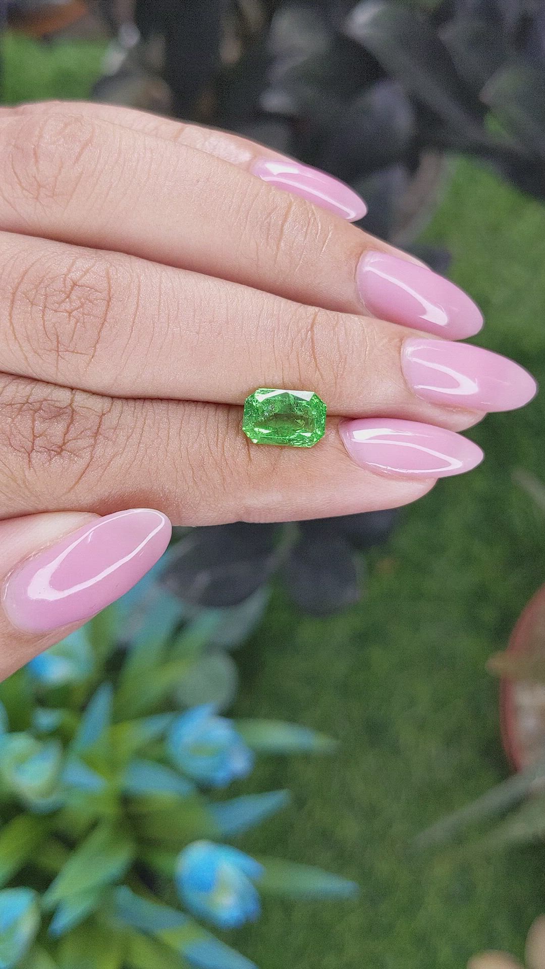 2.15 Ct. Tsavorite Garnet from Tanzania Size Video