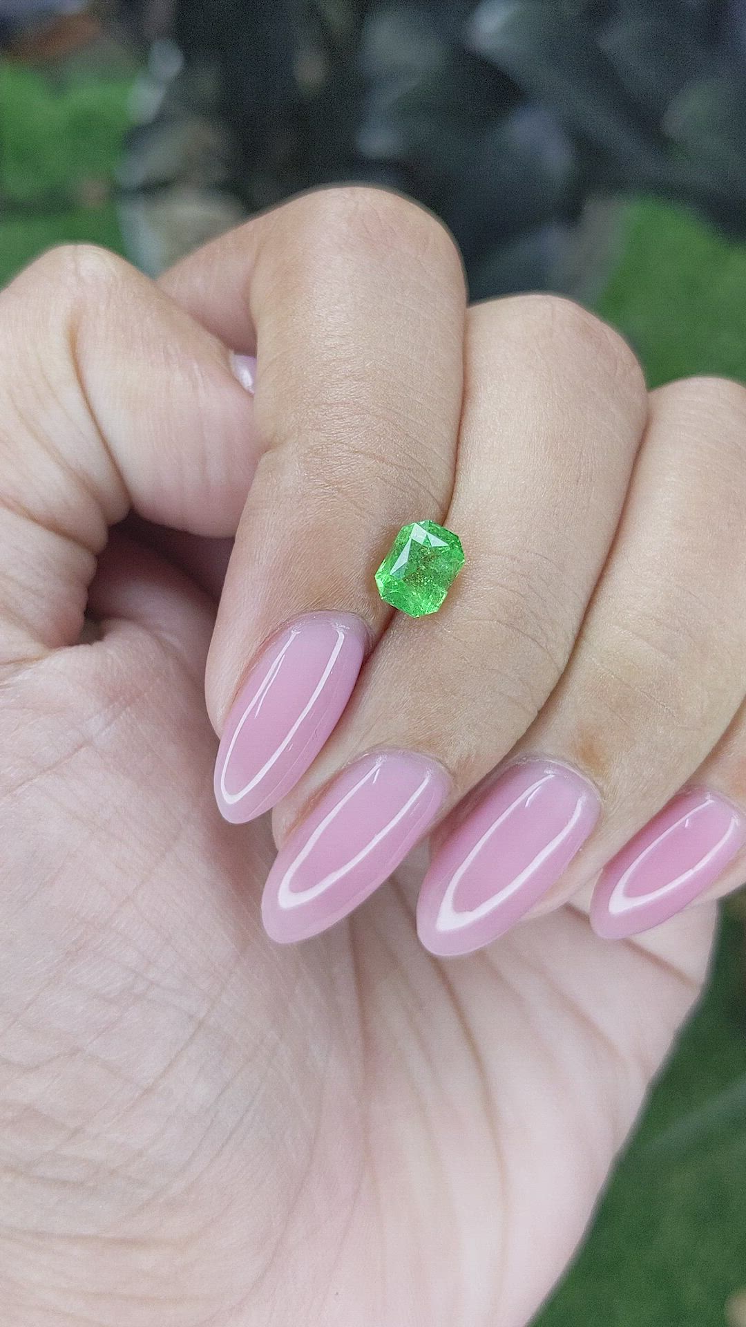1.11 Ct. Tsavorite Garnet from Tanzania Size Video