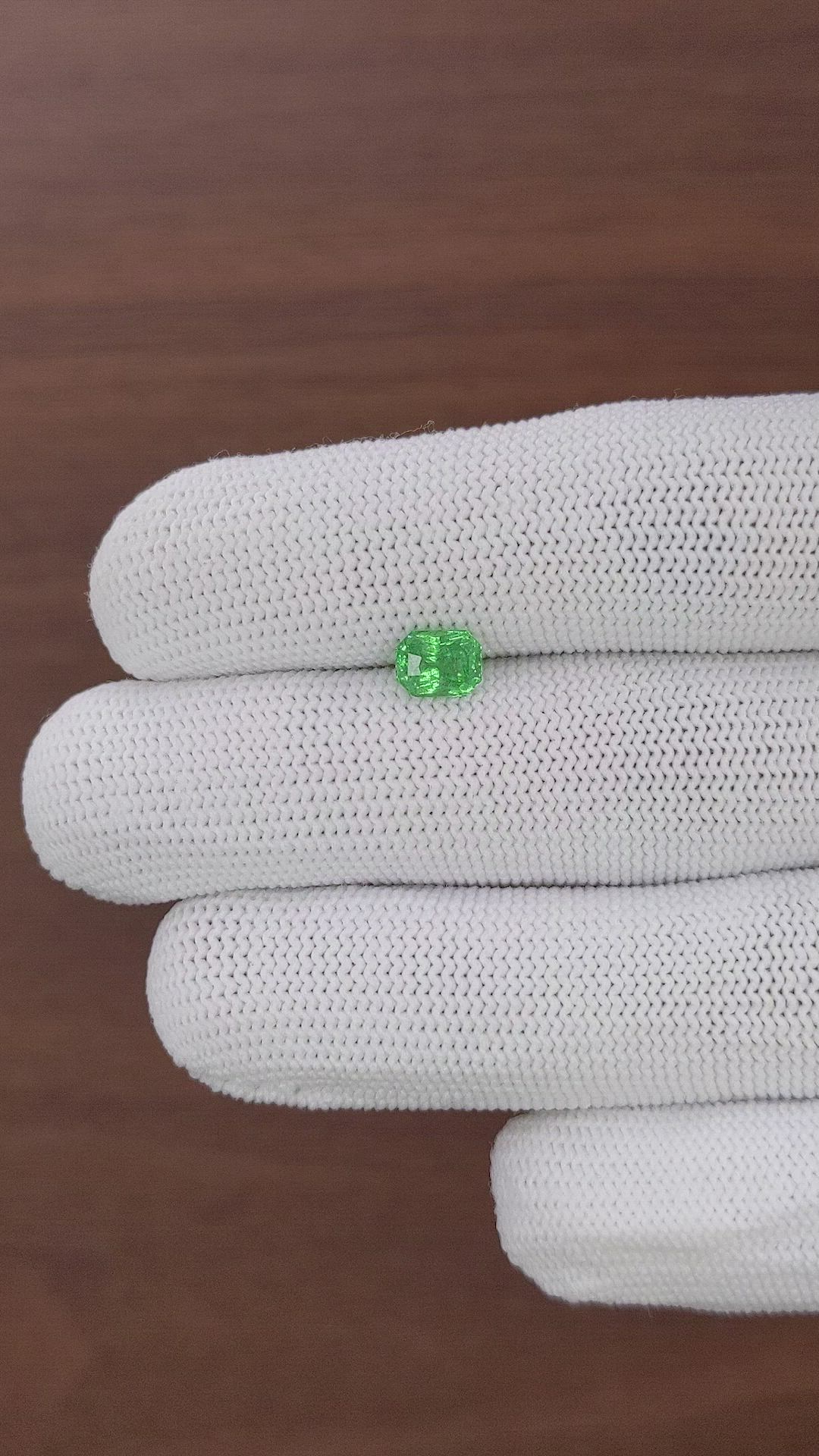 1.11 Ct. Tsavorite Garnet from Tanzania Size Video