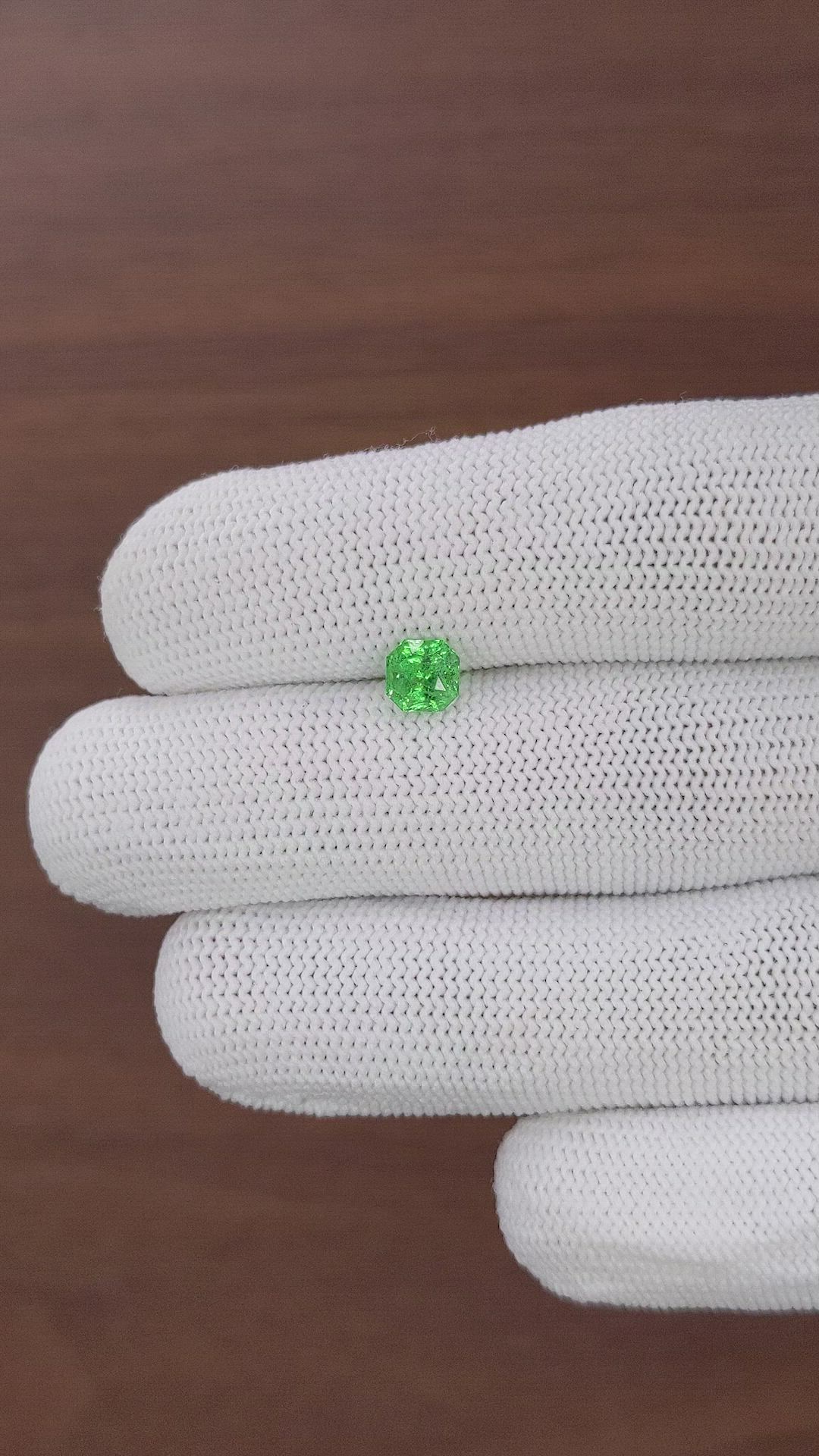 1.05 Ct. Tsavorite Garnet from Tanzania Size Video