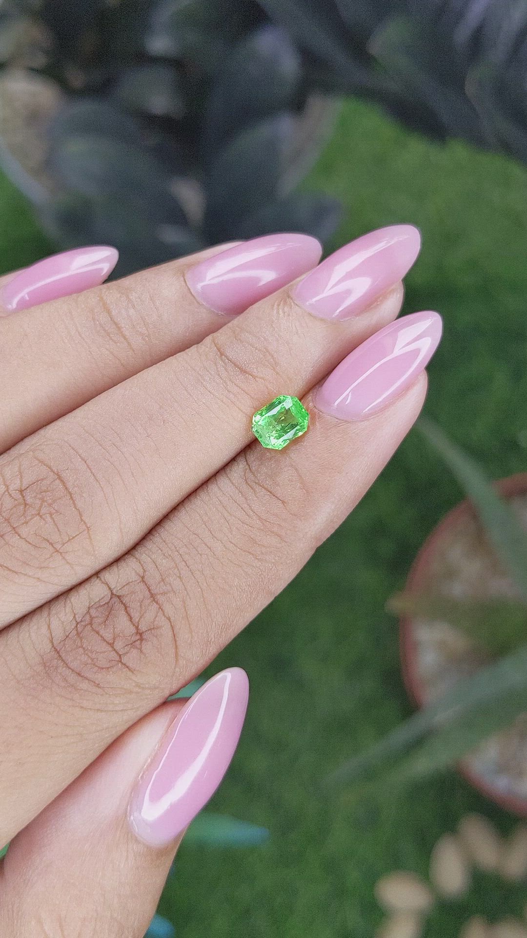 0.80 Ct. Tsavorite Garnet from Tanzania Size Video