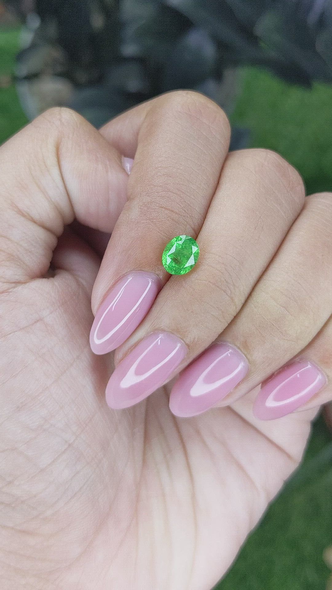 1.35 Ct. Tsavorite Garnet from Tanzania Size Video