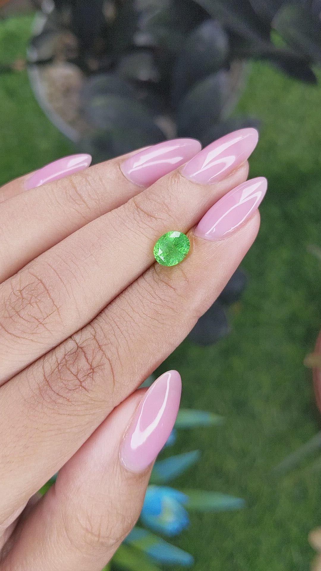 1.35 Ct. Tsavorite Garnet from Tanzania Size Video