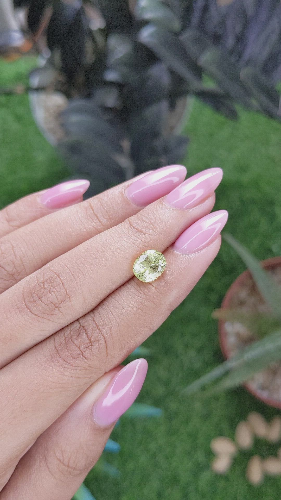 2.53 Ct. Greenish Yellow Chrysoberyl from Tanzania Size Video