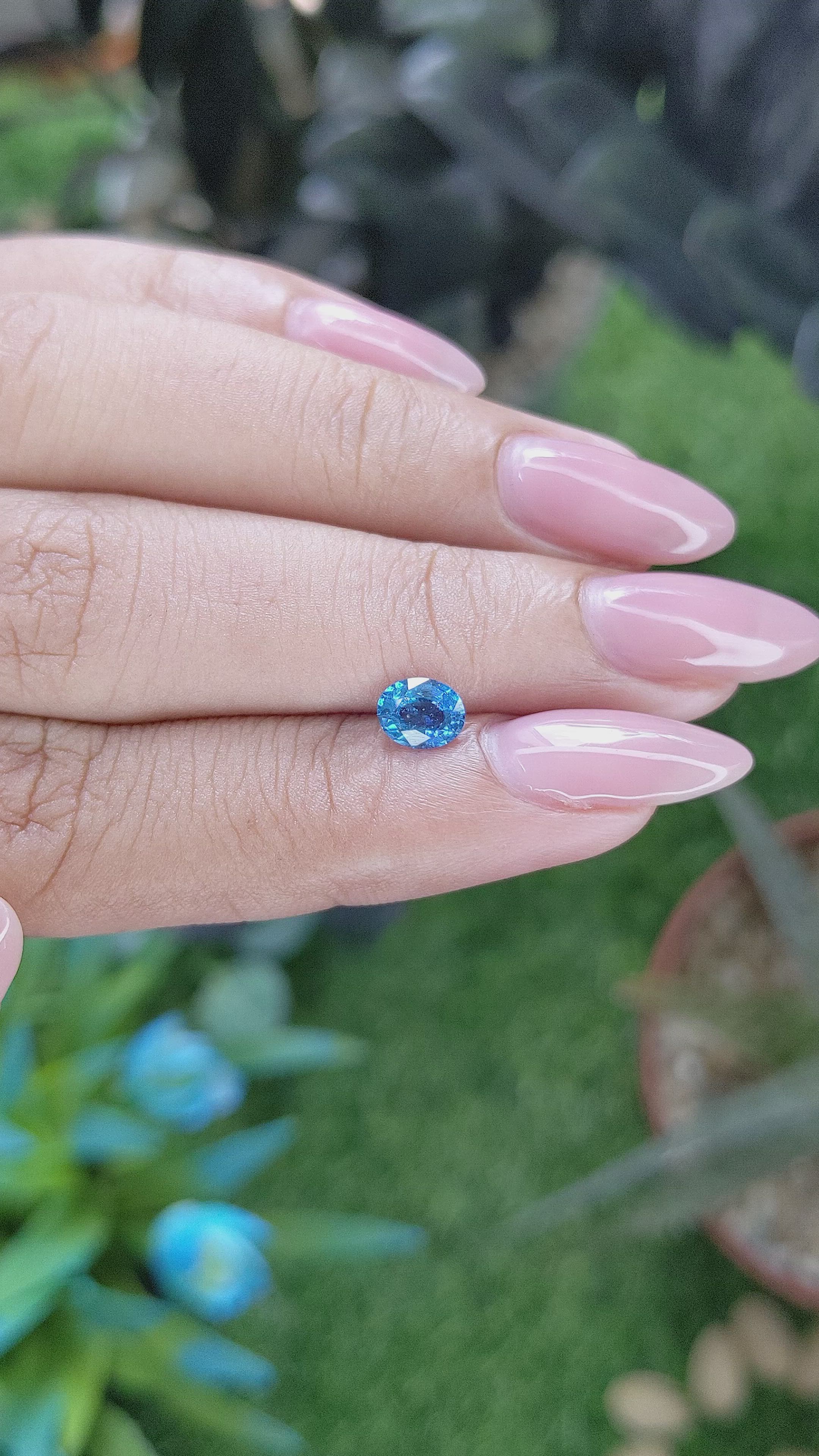 0.63 Ct. Blue Cobalt Spinel from Tanzania Size Video