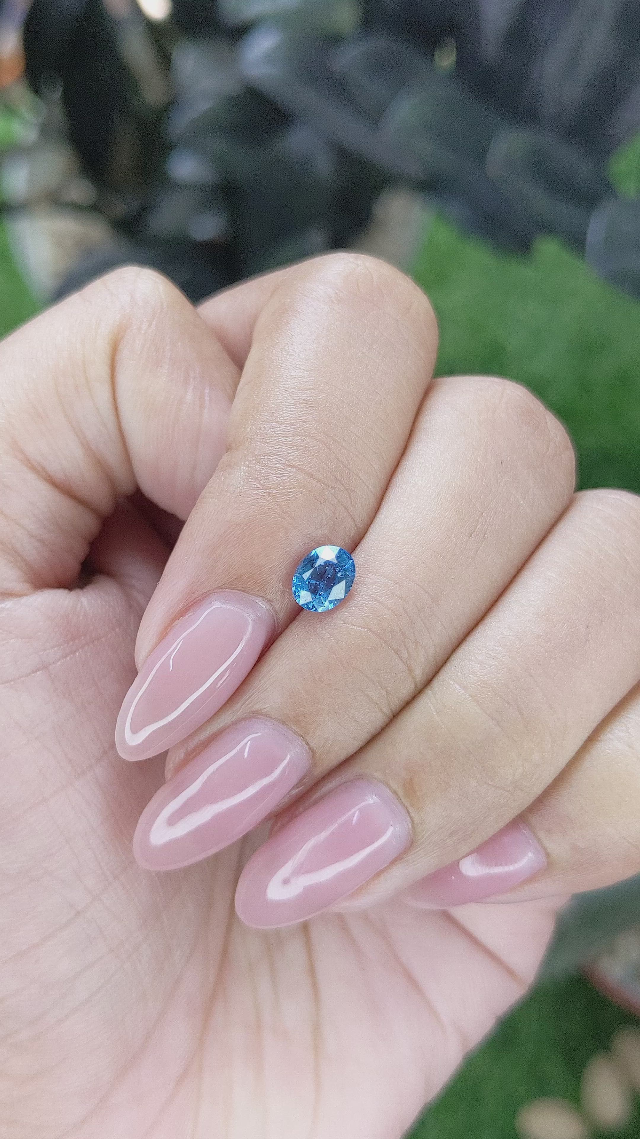 0.63 Ct. Blue Cobalt Spinel from Tanzania Size Video