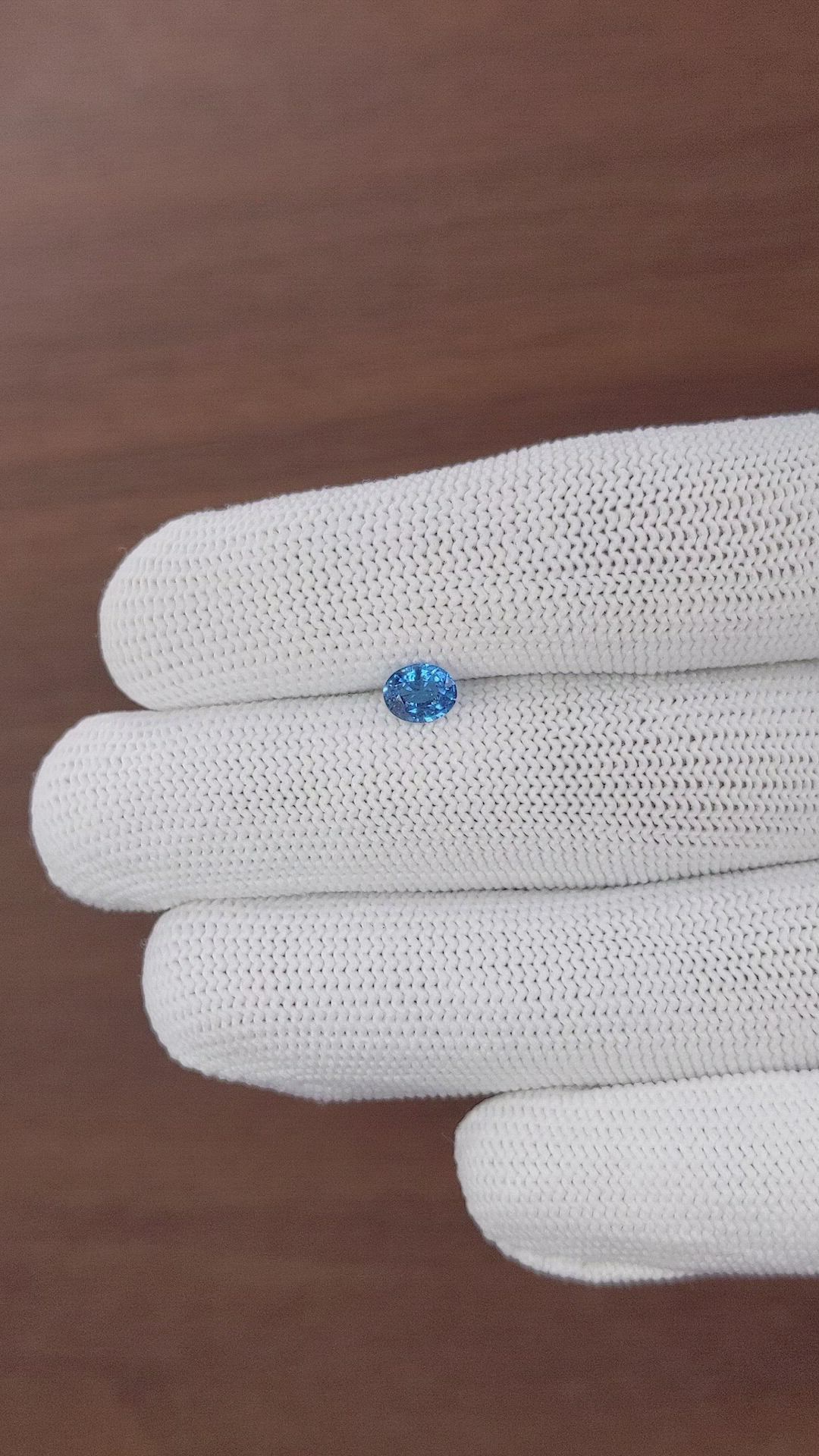 0.63 Ct. Blue Cobalt Spinel from Tanzania Size Video