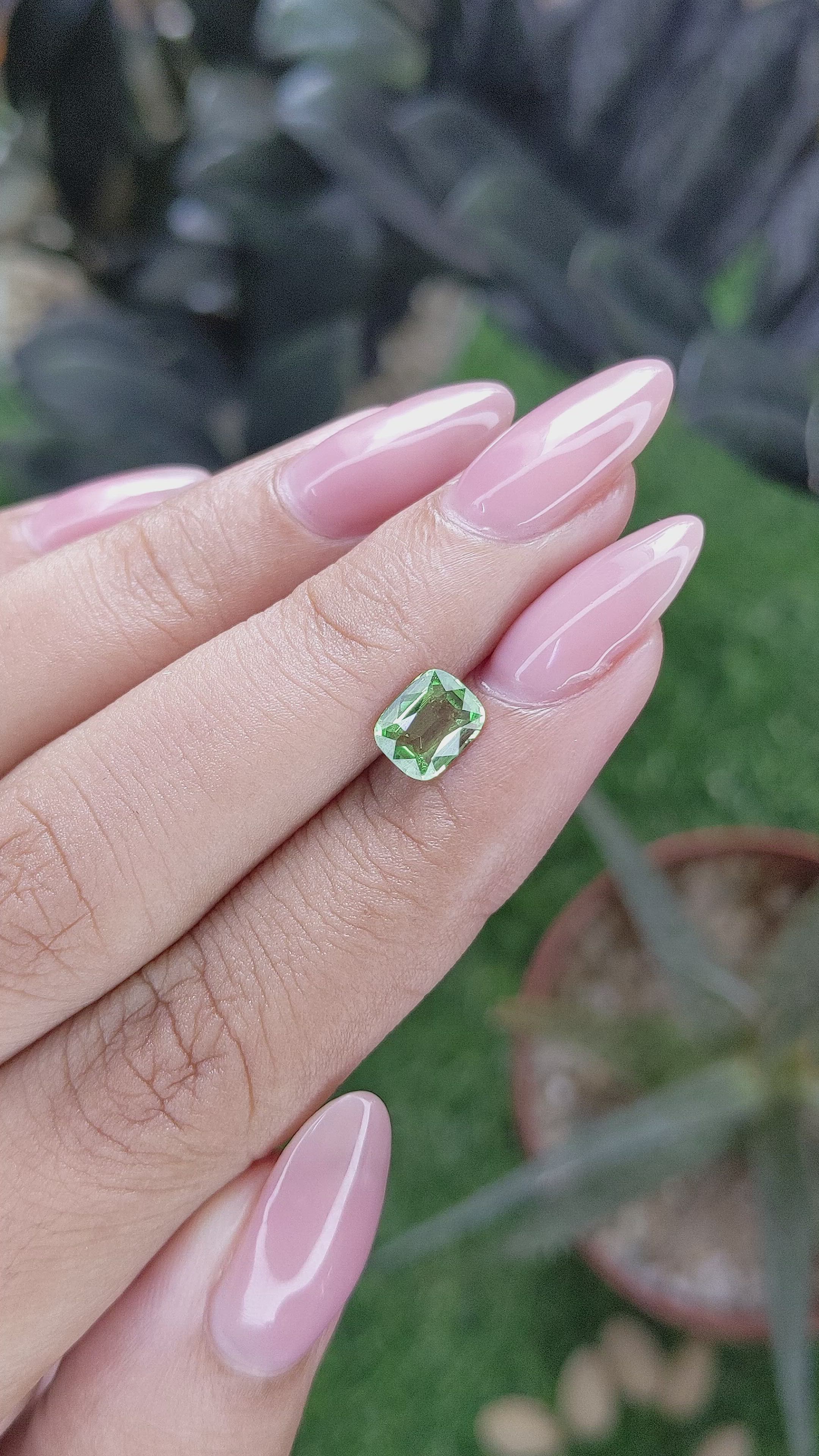 1.02 Ct. Tsavorite Garnet from Kenya Size Video