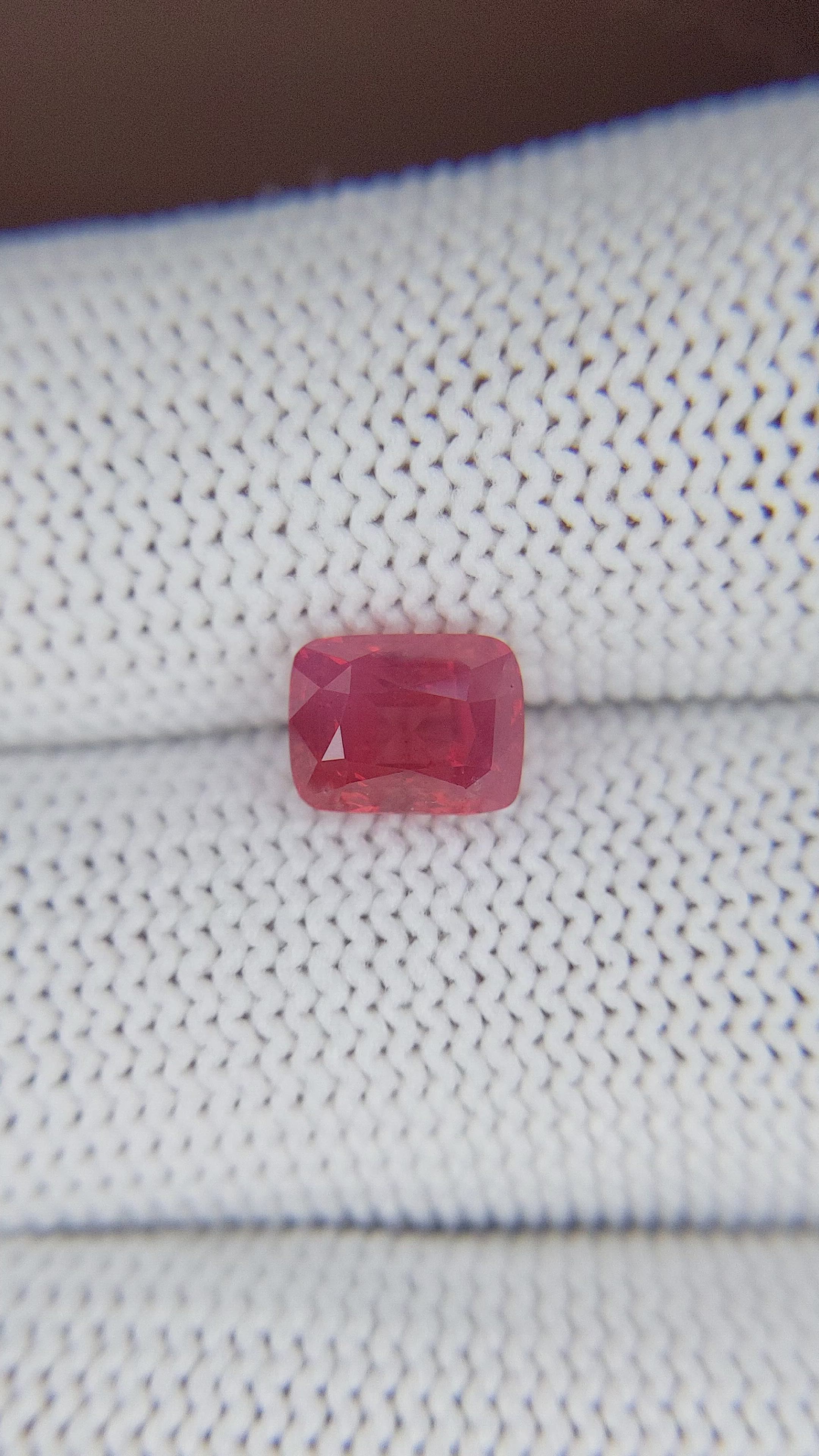 2.02 Ct. Pinkish Orange Spinel from Tanzania Size Video