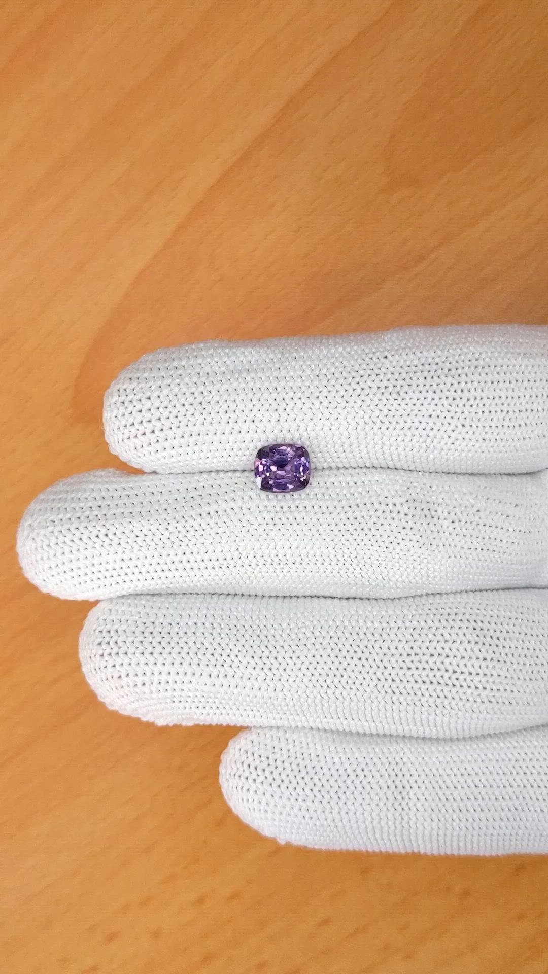 1.40 Ct. Pinkish Purple Spinel from Ceylon (Sri Lanka) Size Video