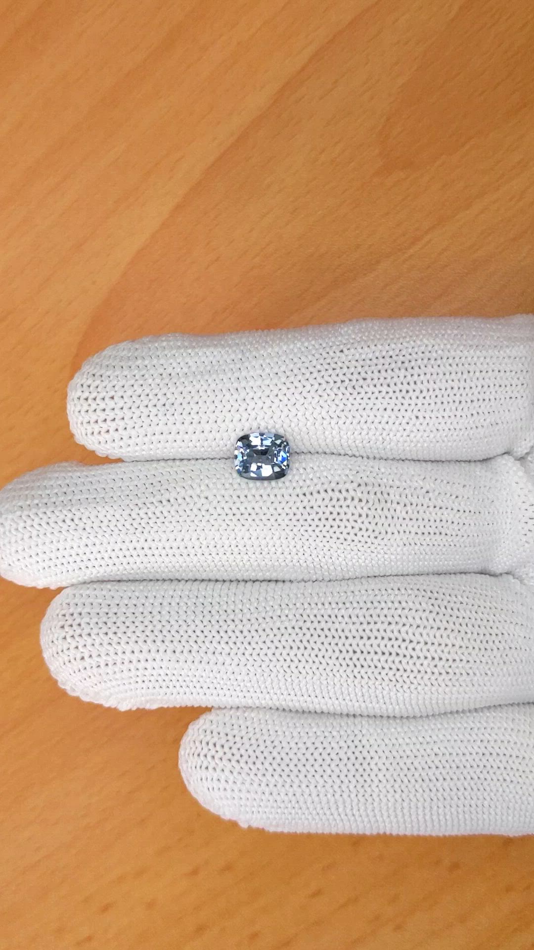1.26 Ct. Greyish Blue Spinel from Ceylon (Sri Lanka) Size Video