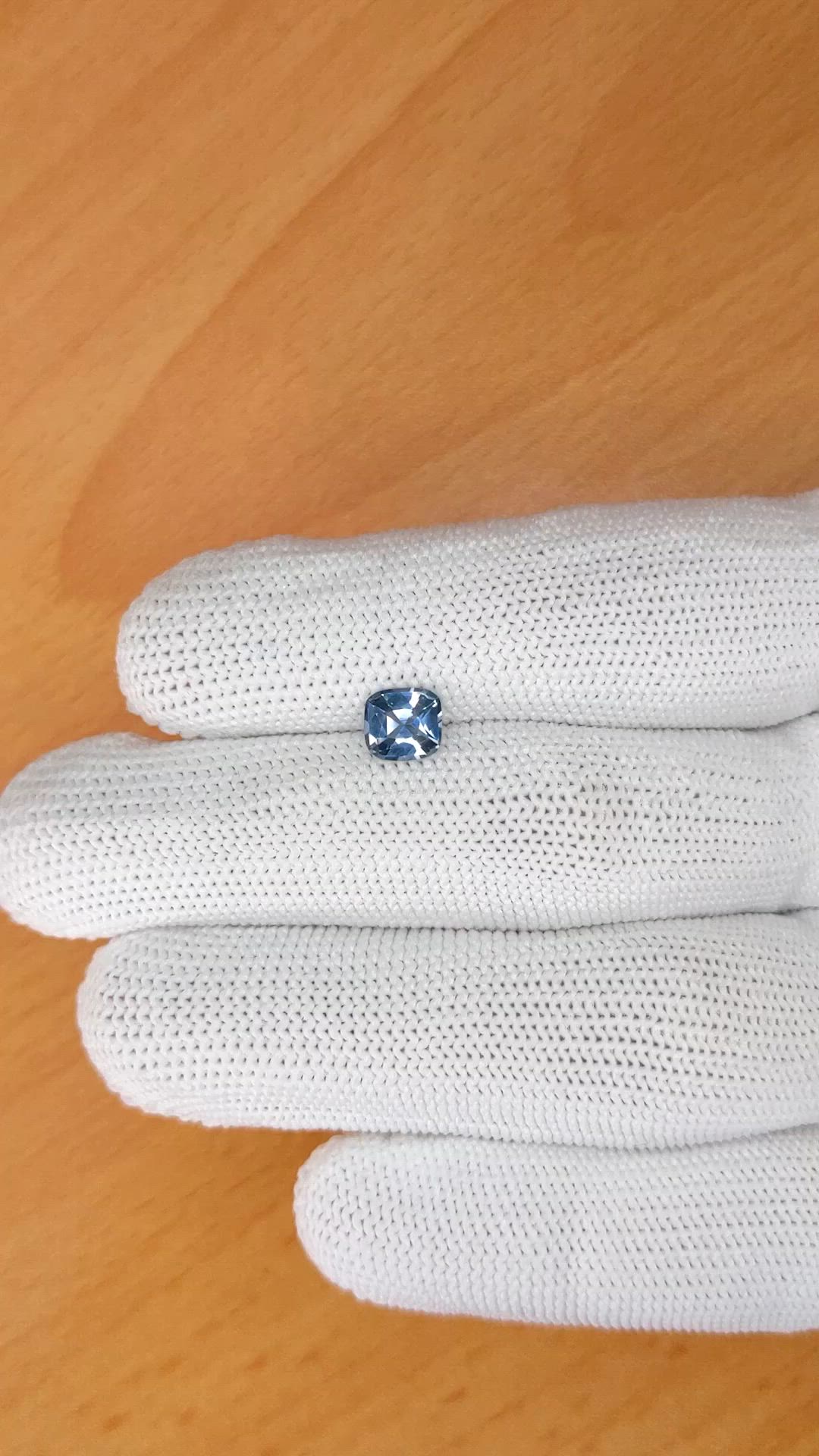 1.00 Ct. Greyish Blue Spinel from Ceylon (Sri Lanka) Size Video