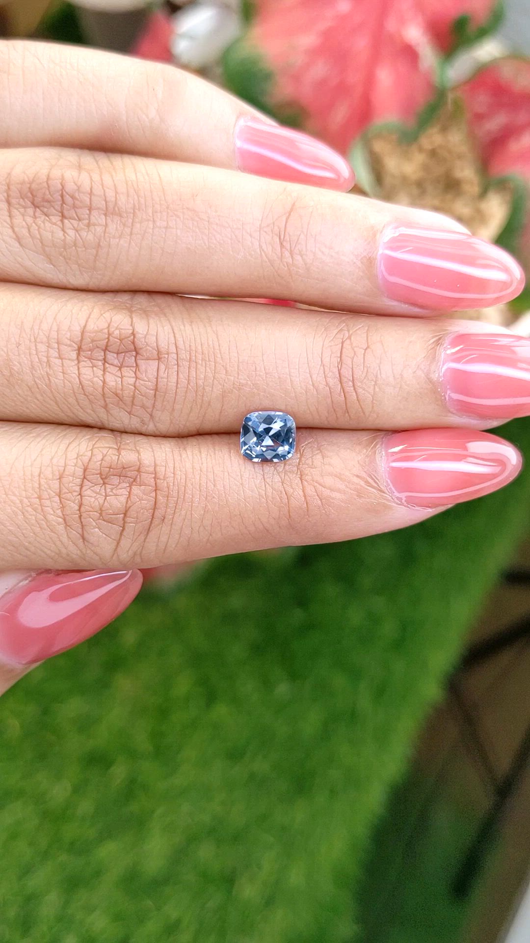 1.00 Ct. Greyish Blue Spinel from Ceylon (Sri Lanka) Size Video