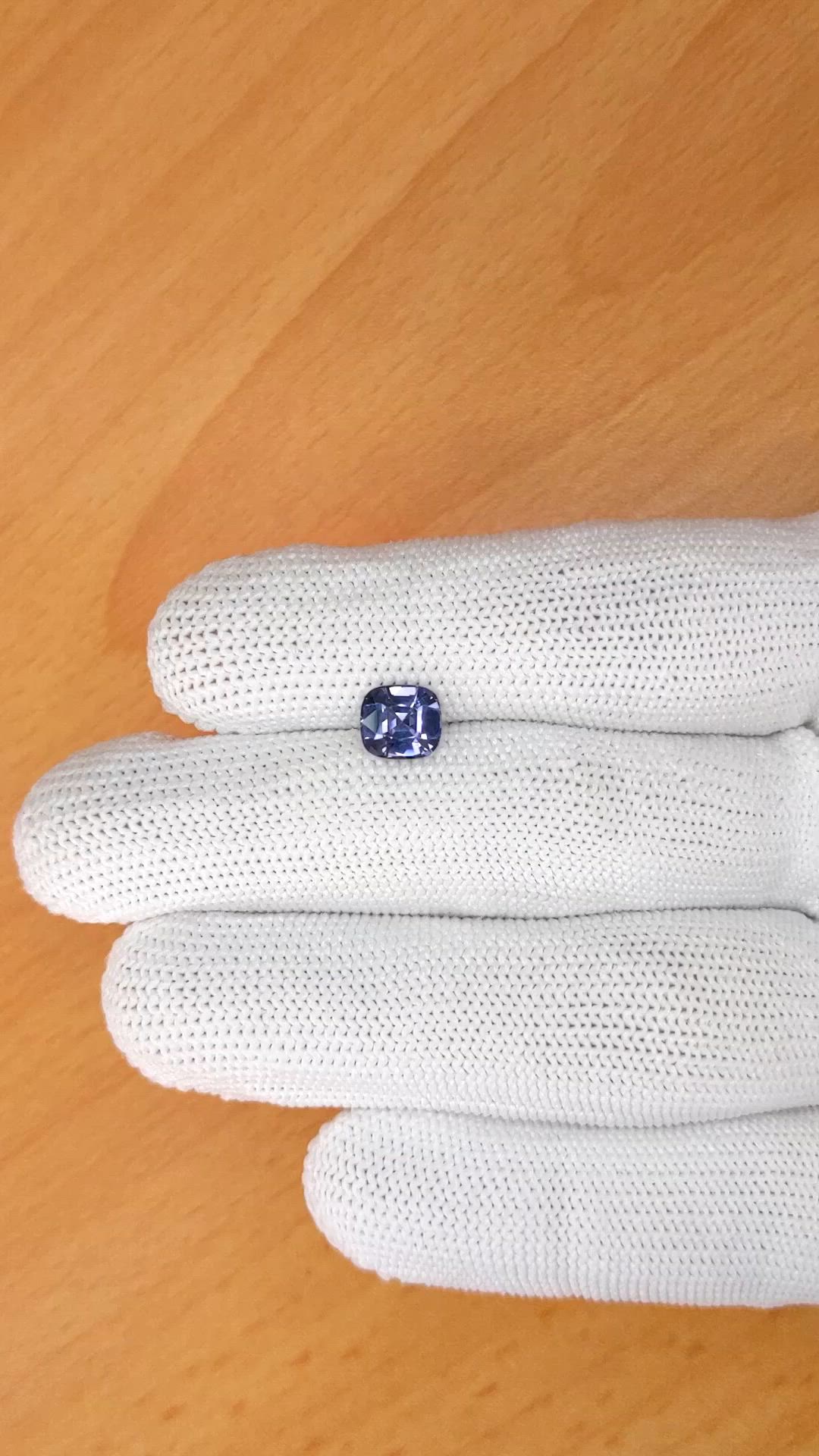 1.67 Ct. Greyish Violet Spinel from Ceylon (Sri Lanka) Size Video