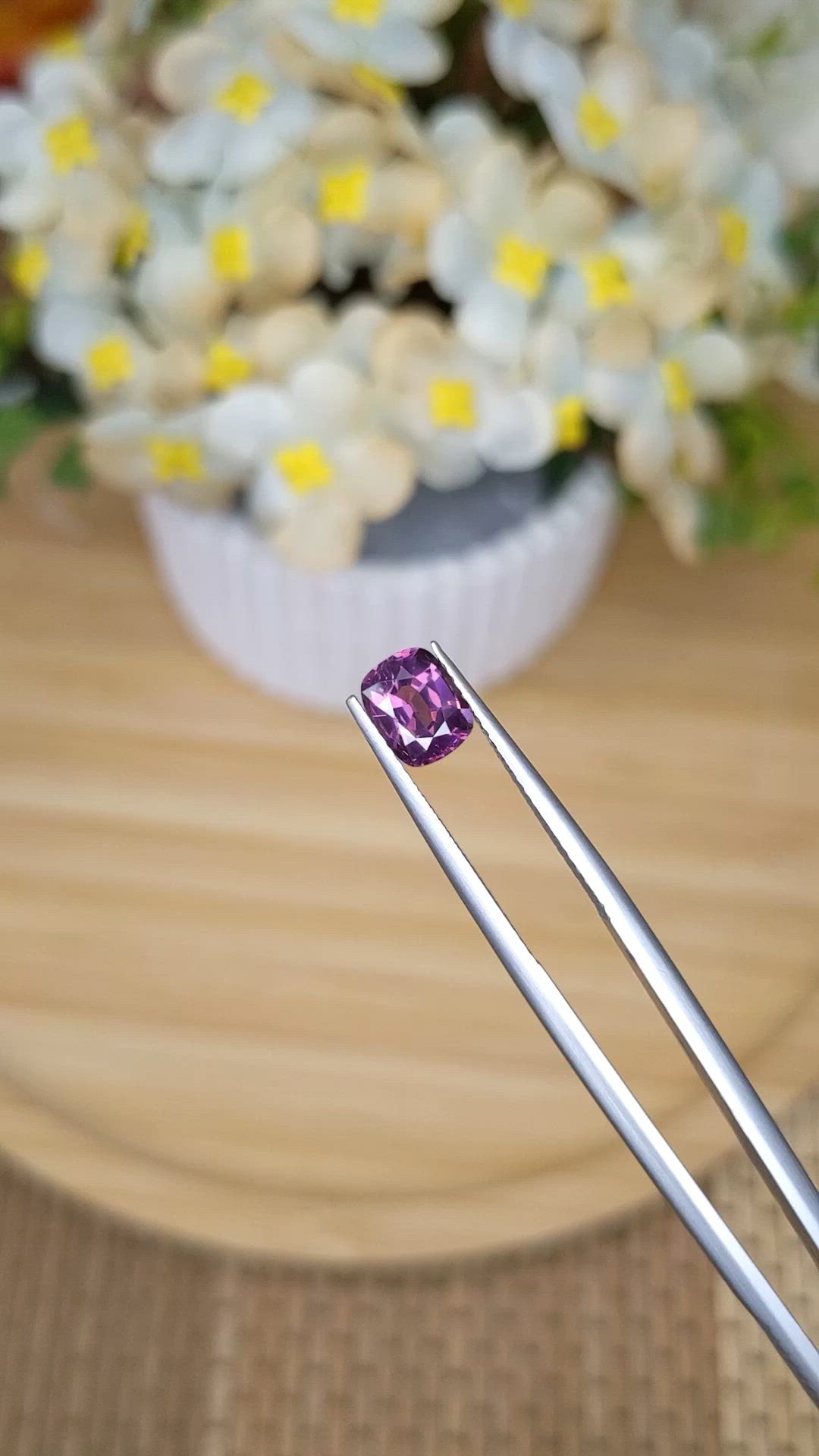1.25 Ct. Purplish Pink Spinel from Ceylon (Sri Lanka) Size Video