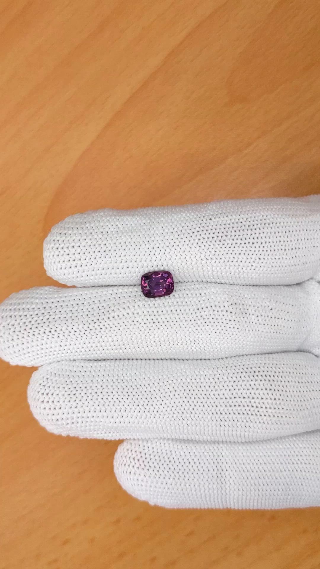 1.25 Ct. Purplish Pink Spinel from Ceylon (Sri Lanka) Size Video