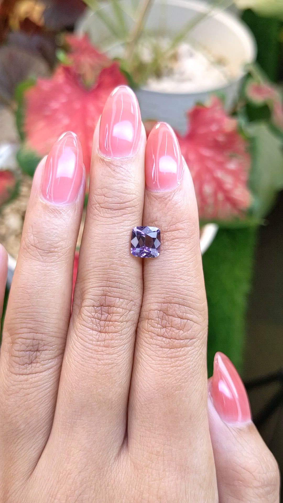 1.96 Ct. Pinkish Purple Spinel from Ceylon (Sri Lanka) Size Video