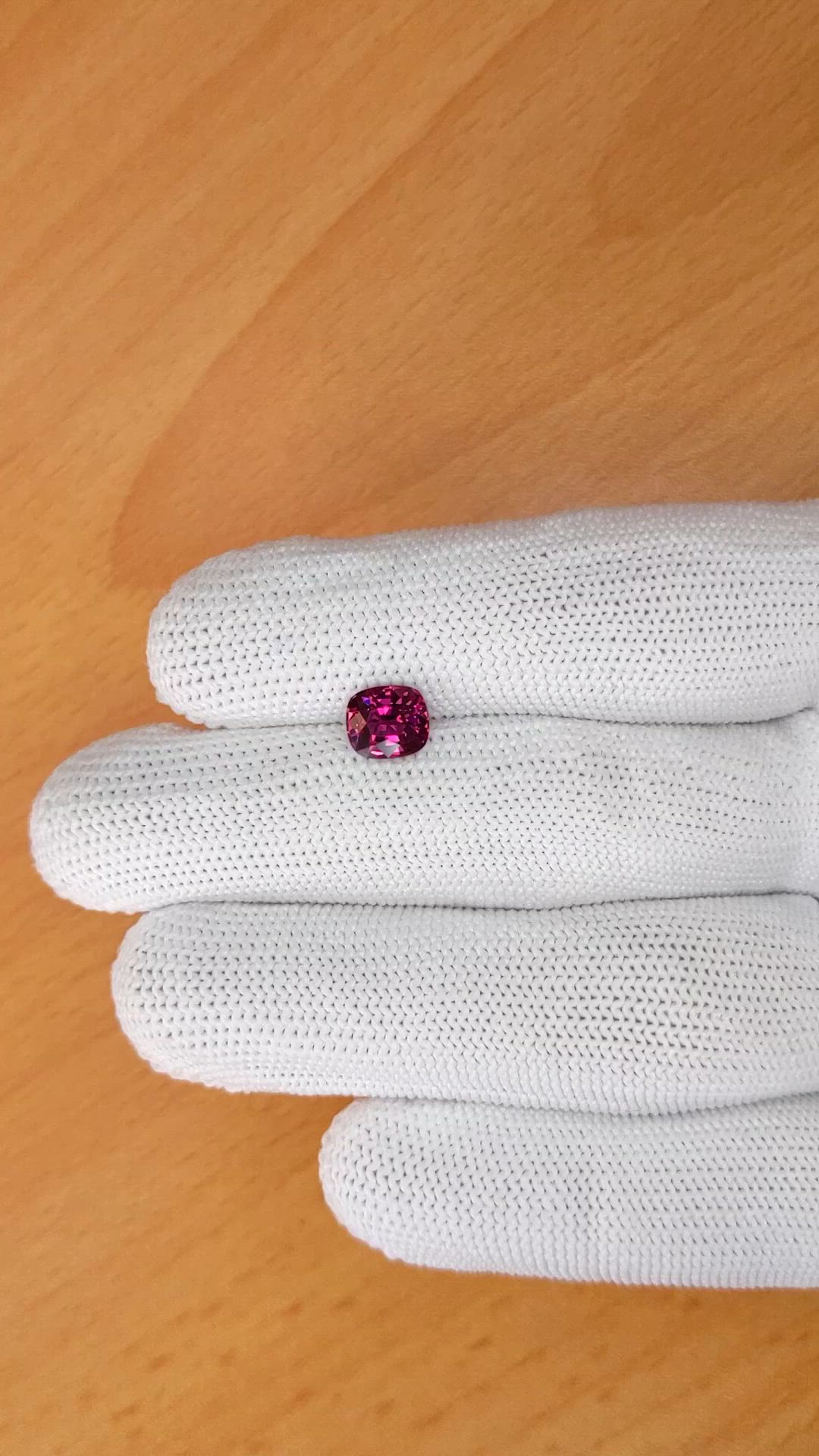 1.61 Ct. Reddish Pink Spinel from Ceylon (Sri Lanka) Size Video