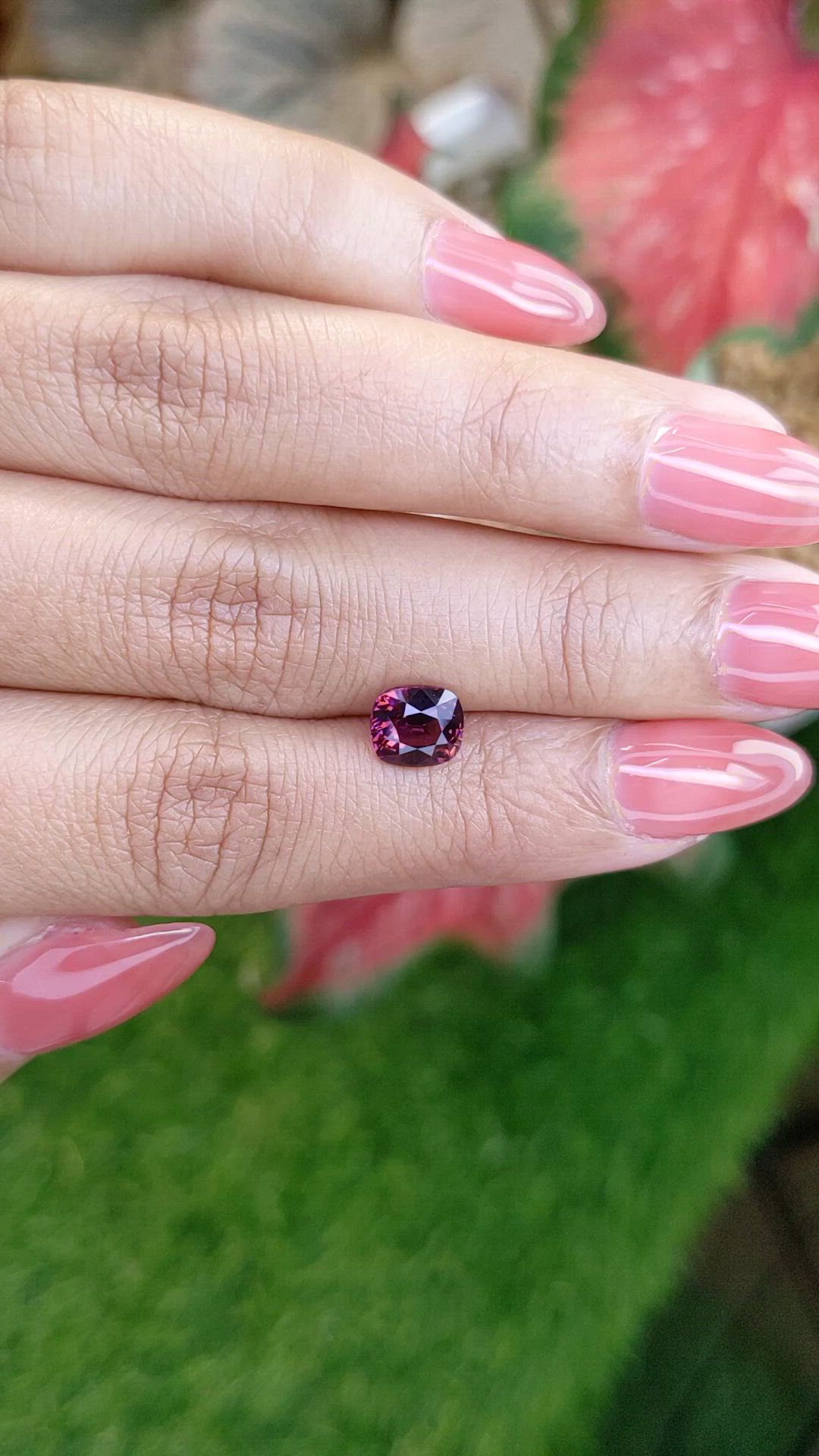 1.61 Ct. Reddish Pink Spinel from Ceylon (Sri Lanka) Size Video
