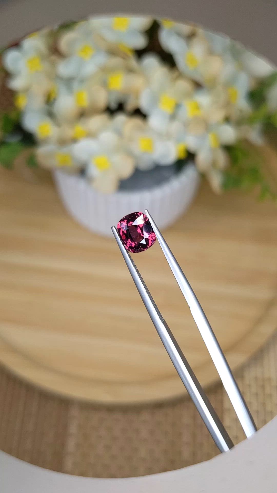 1.61 Ct. Reddish Pink Spinel from Ceylon (Sri Lanka) Size Video