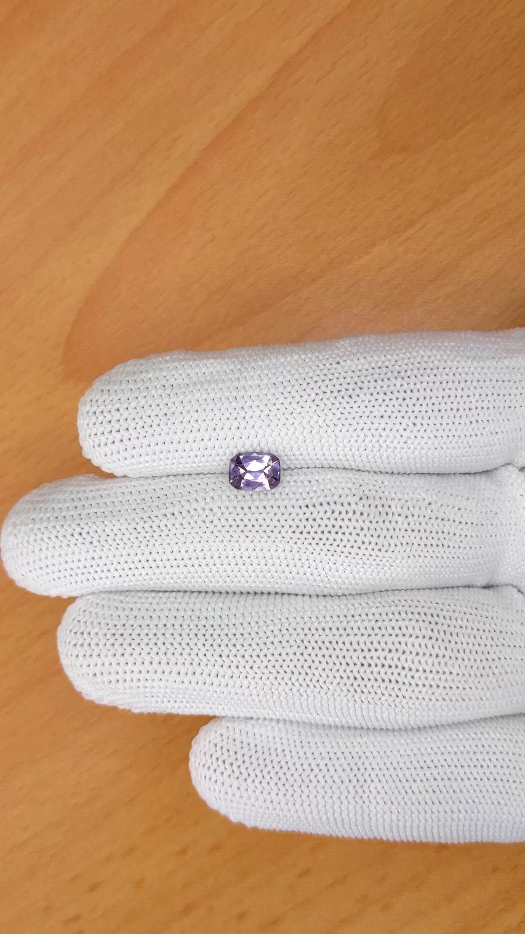 0.88 Ct. Pinkish Purple Spinel from Ceylon (Sri Lanka) Size Video