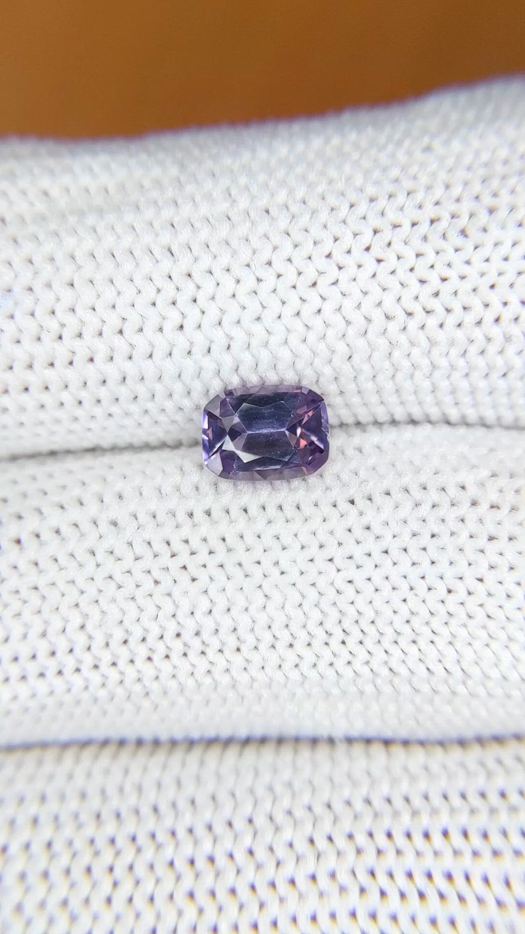 0.88 Ct. Pinkish Purple Spinel from Ceylon (Sri Lanka) Size Video