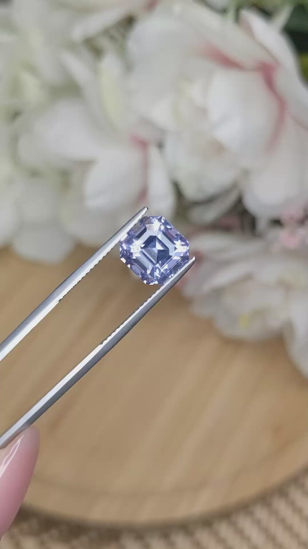 4.79 Ct. Violet Spinel from Ceylon (Sri Lanka) Size Video