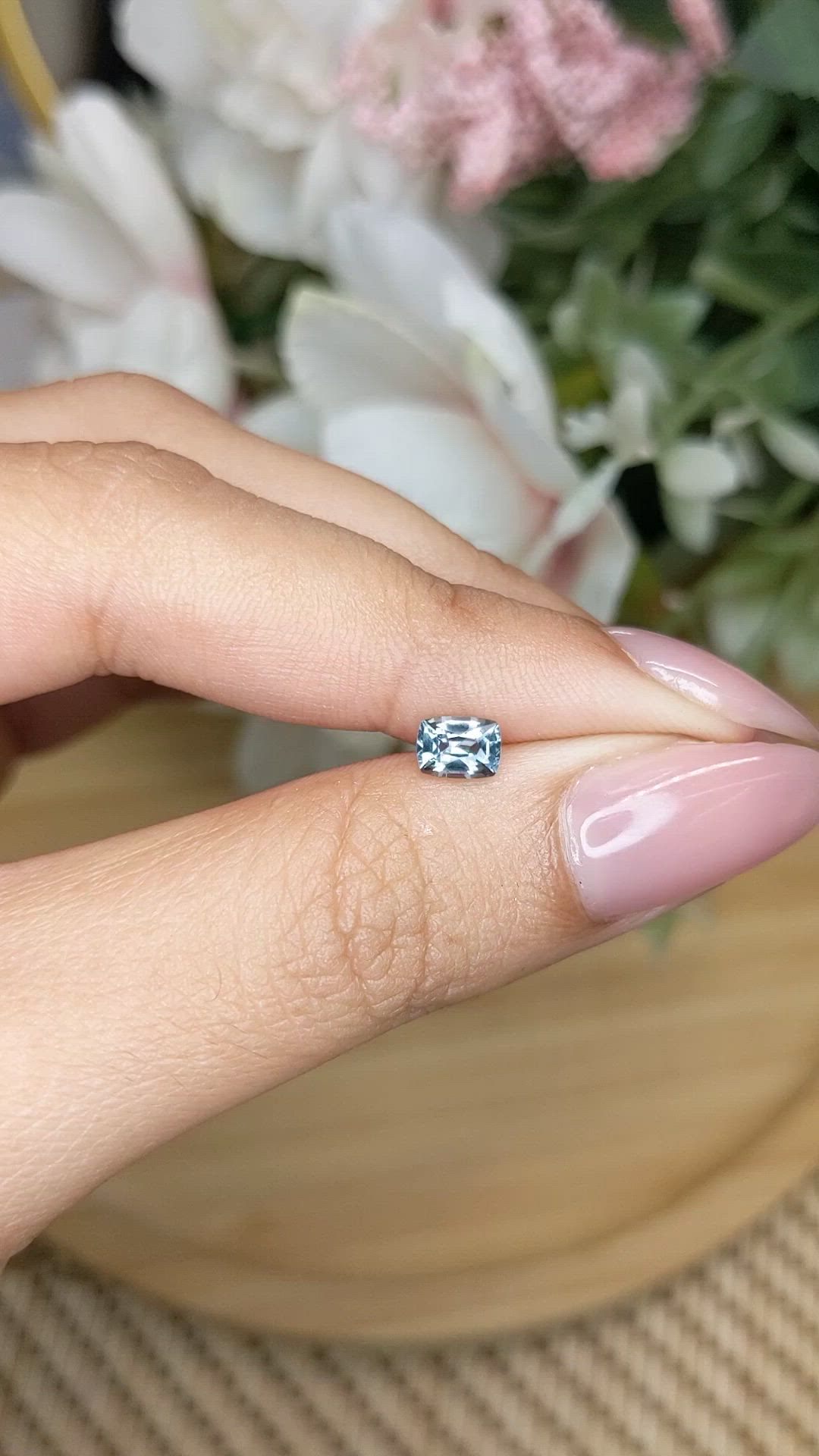 0.55 Ct. Greenish Blue Spinel from Ceylon (Sri Lanka) Size Video