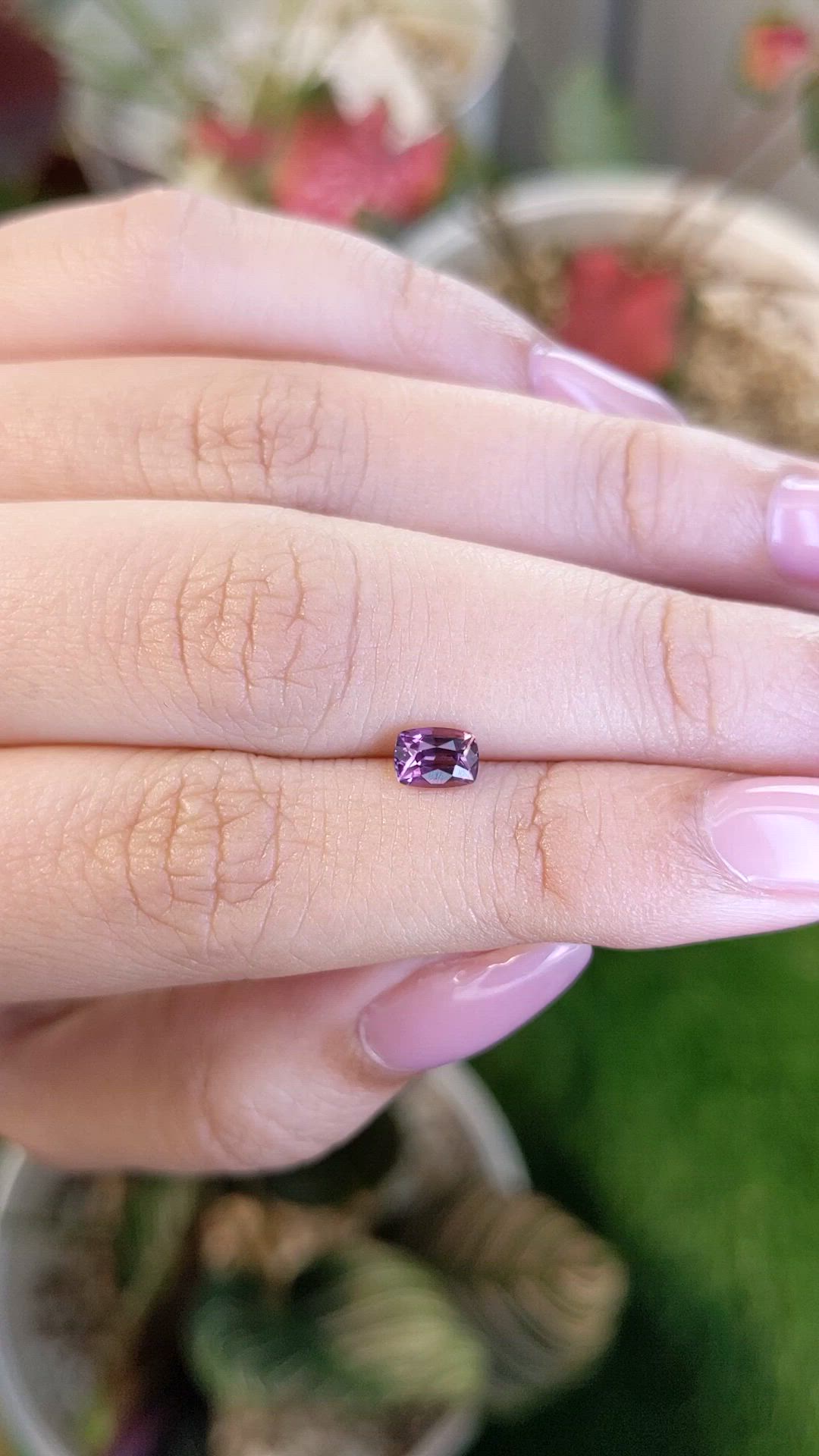 0.61 Ct. Purplish Pink Spinel from Ceylon (Sri Lanka) Size Video