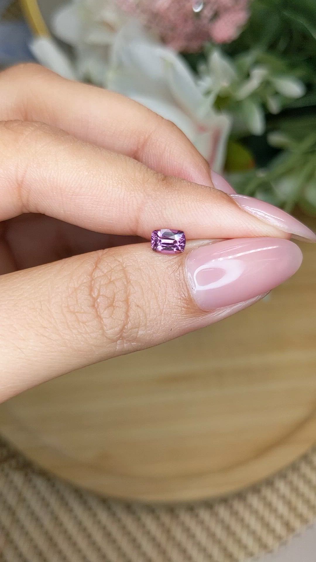 0.61 Ct. Purplish Pink Spinel from Ceylon (Sri Lanka) Size Video