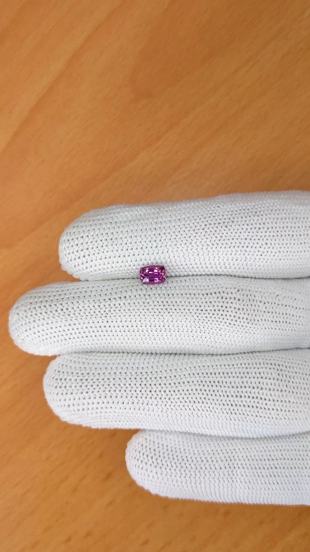 0.61 Ct. Purplish Pink Spinel from Ceylon (Sri Lanka) Size Video