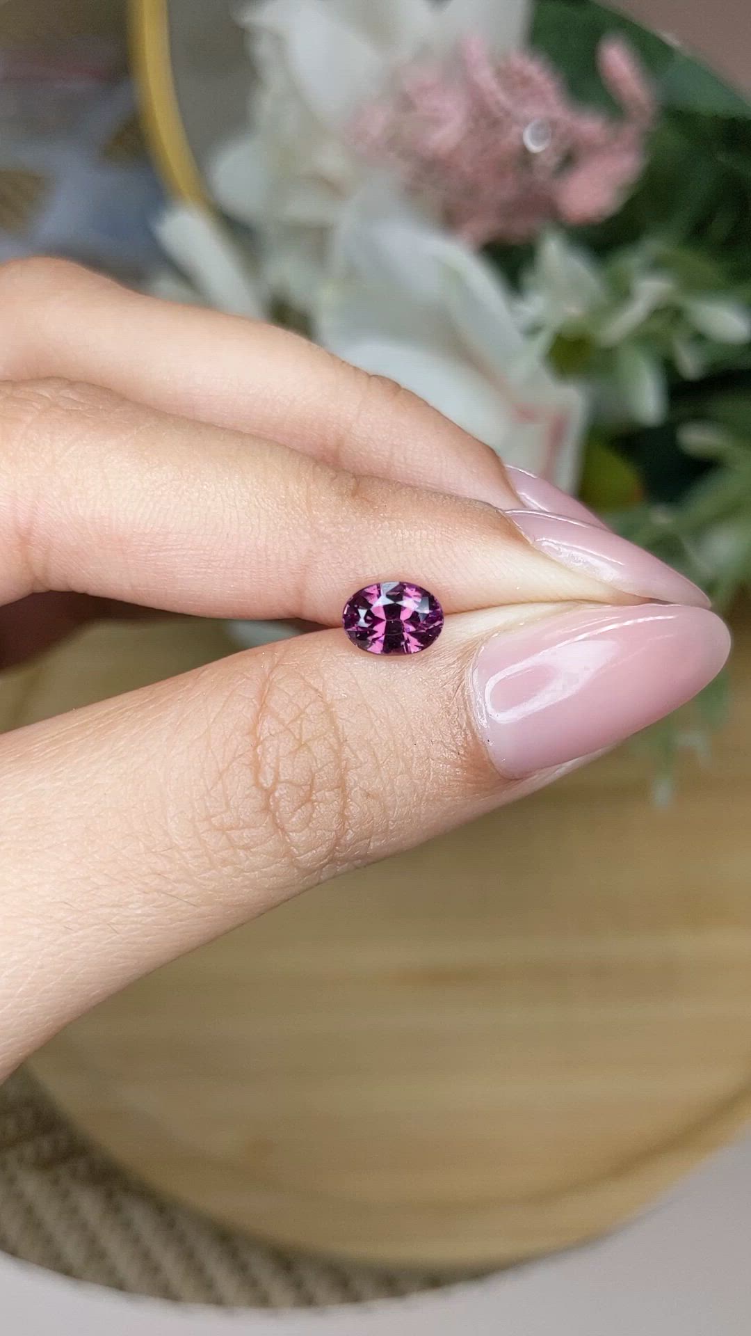 1.04 Ct. Purplish Pink Spinel from Ceylon (Sri Lanka) Size Video