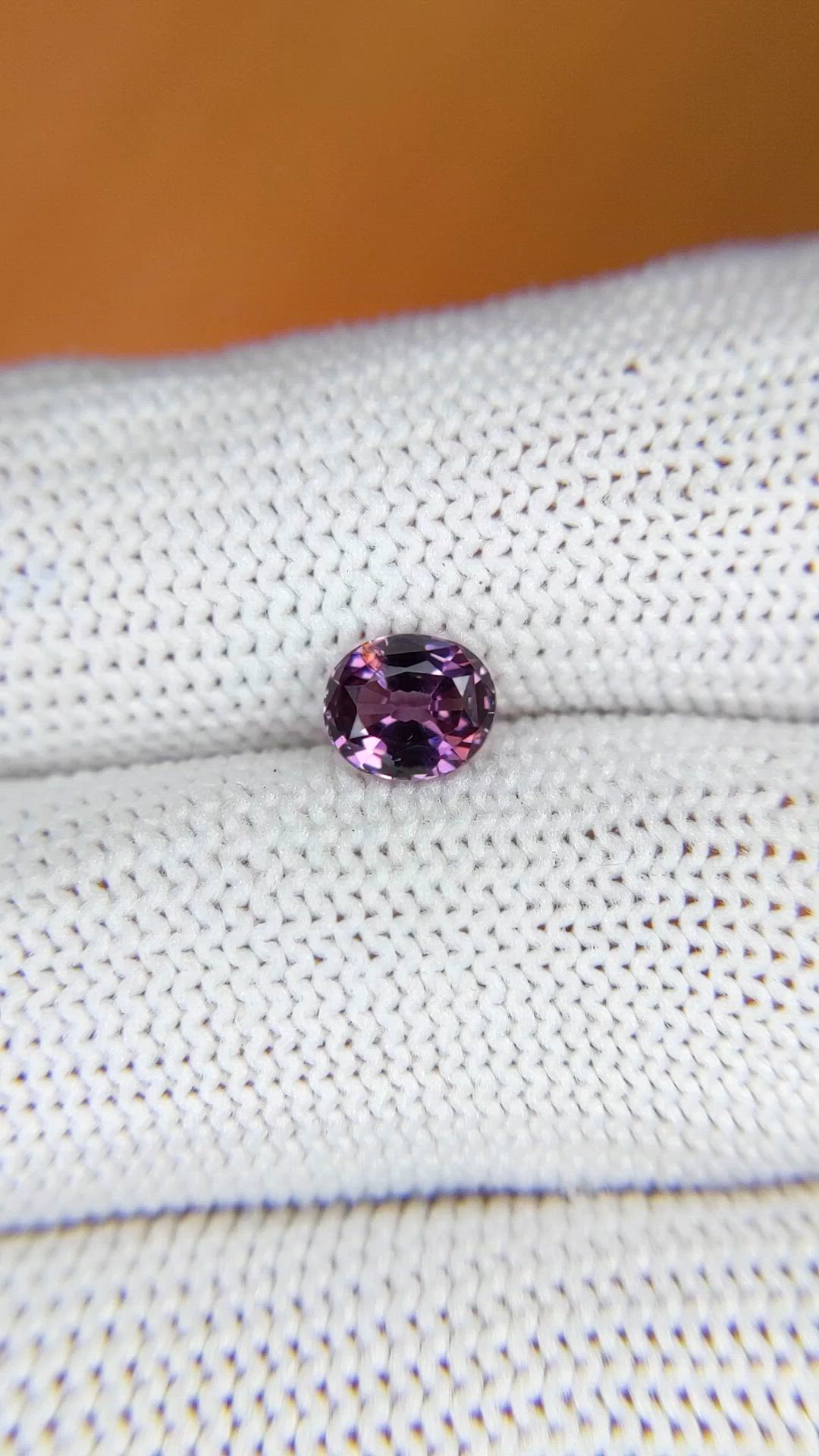 0.98 Ct. Pinkish Purple Spinel from Ceylon (Sri Lanka) Size Video