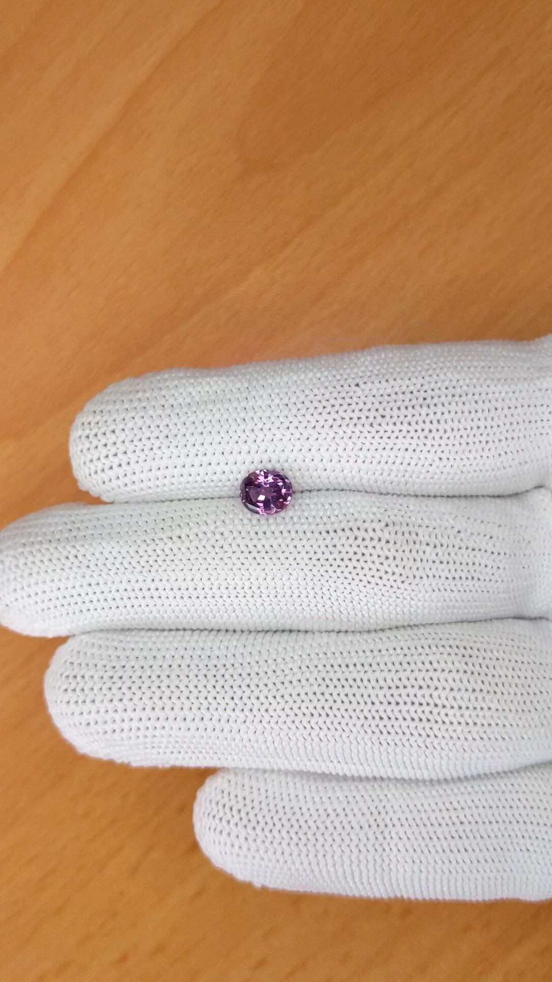 0.98 Ct. Pinkish Purple Spinel from Ceylon (Sri Lanka) Size Video