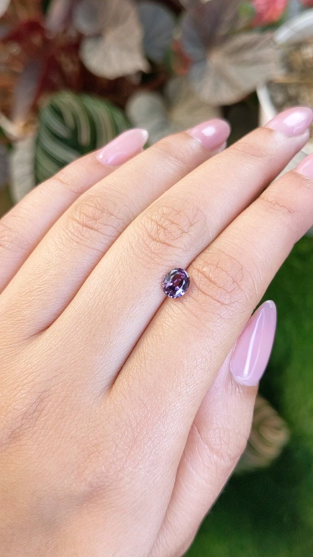 0.98 Ct. Pinkish Purple Spinel from Ceylon (Sri Lanka) Size Video