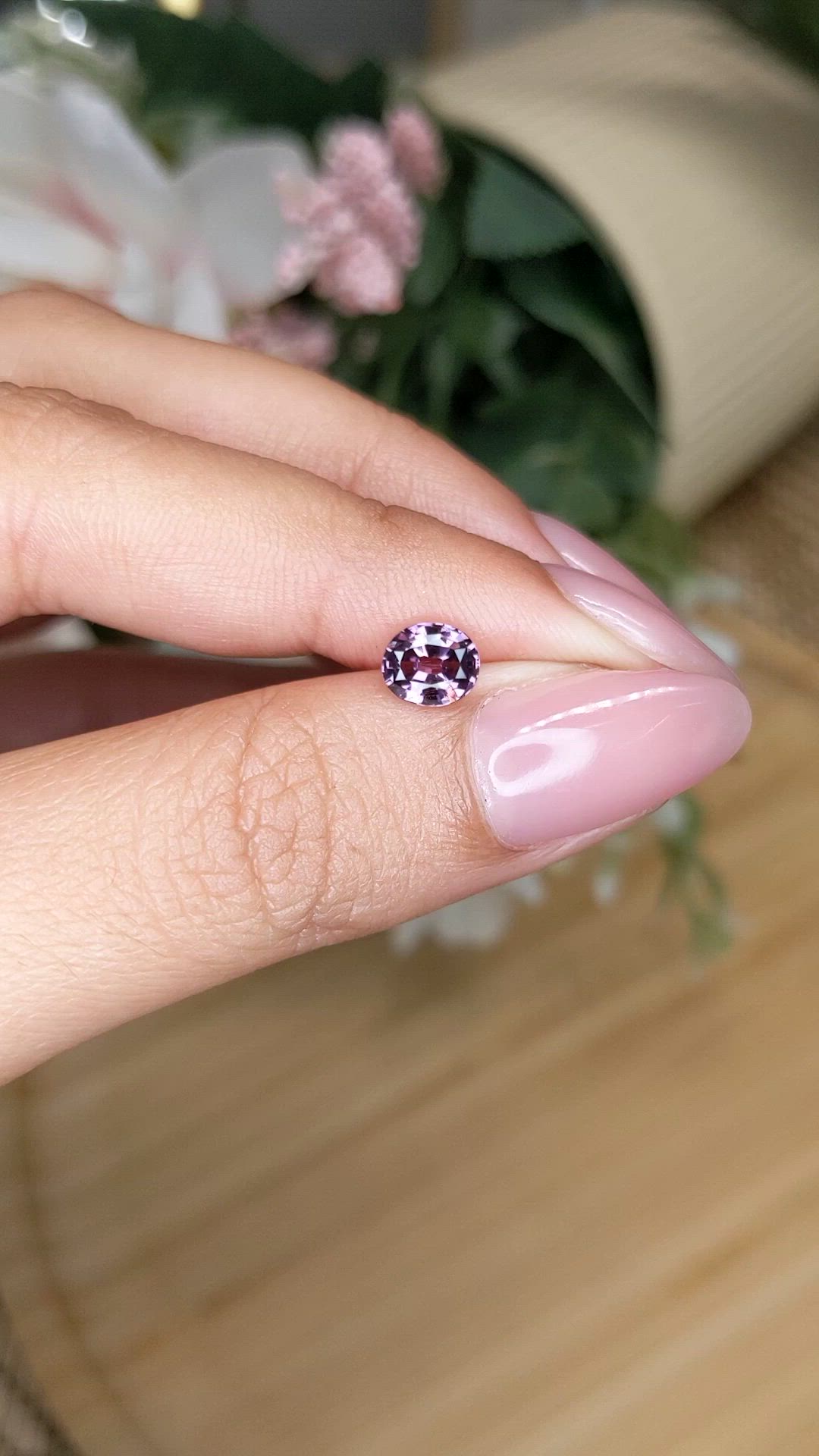 0.98 Ct. Pinkish Purple Spinel from Ceylon (Sri Lanka) Size Video