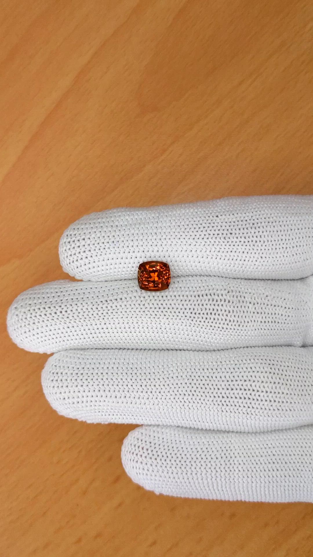 1.87 Ct. Orange Malaya Garnet from Madagascar Size Video