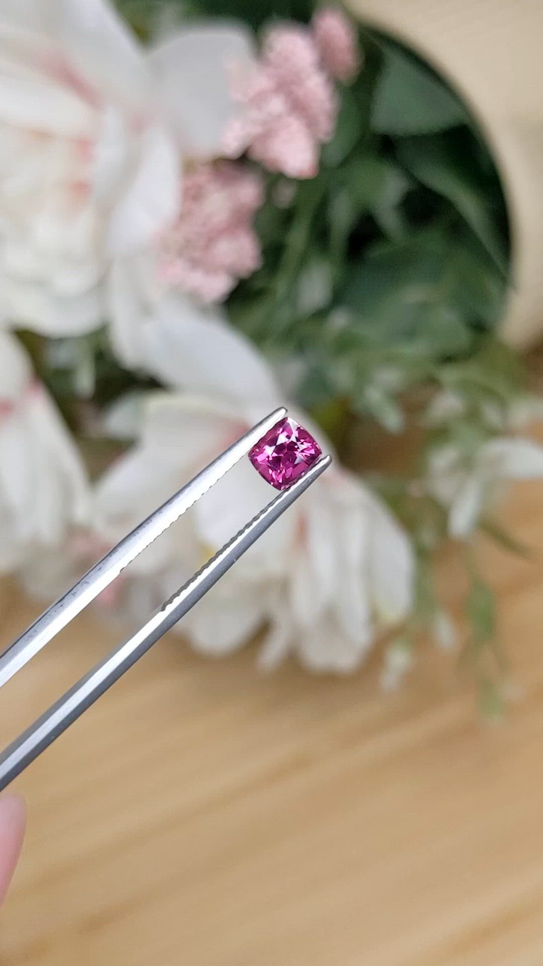 0.88 Ct. Pinkish Purple Rhodolite Garnet from Ceylon (Sri Lanka) Size Video