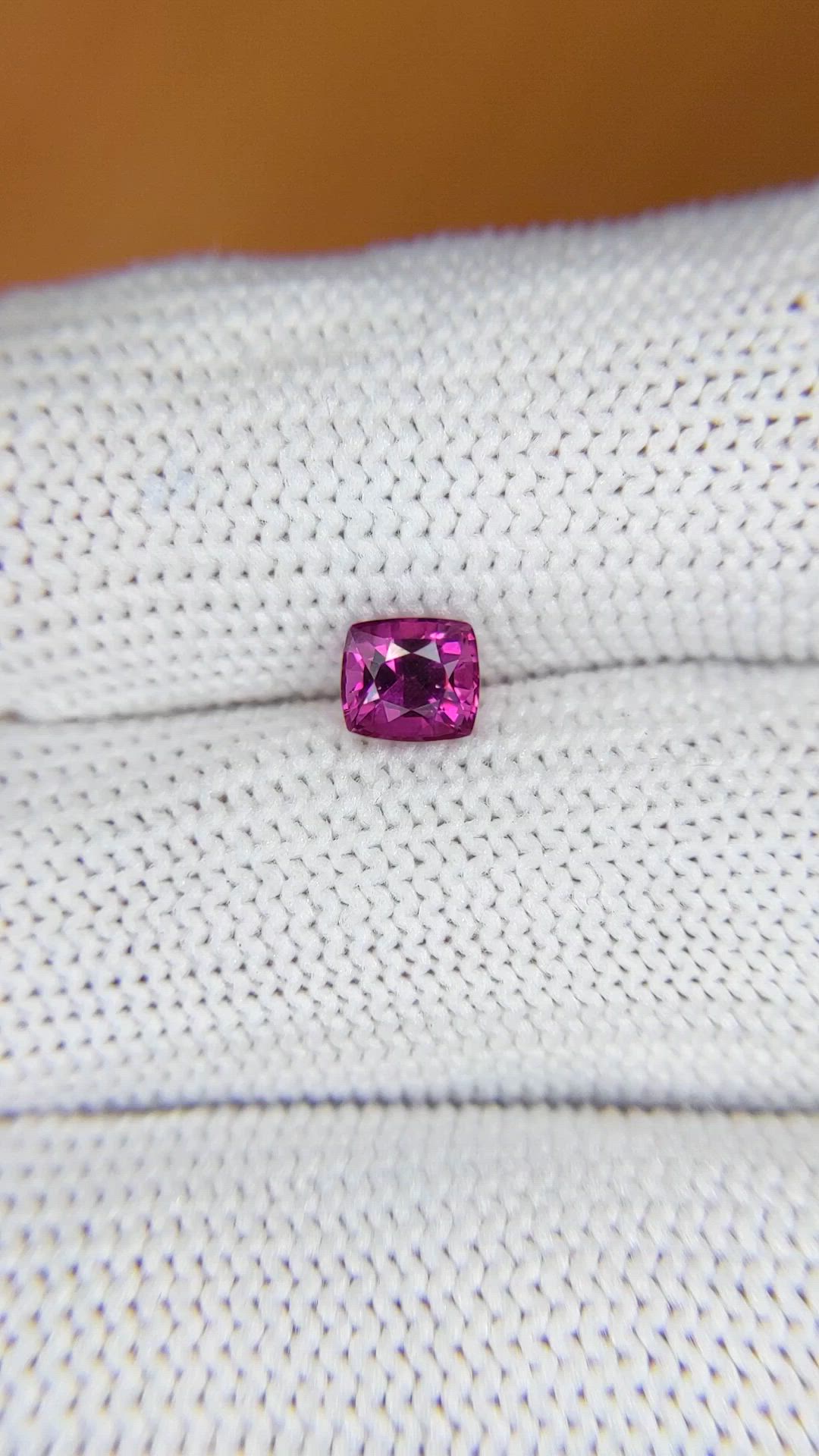0.88 Ct. Pinkish Purple Rhodolite Garnet from Ceylon (Sri Lanka) Size Video