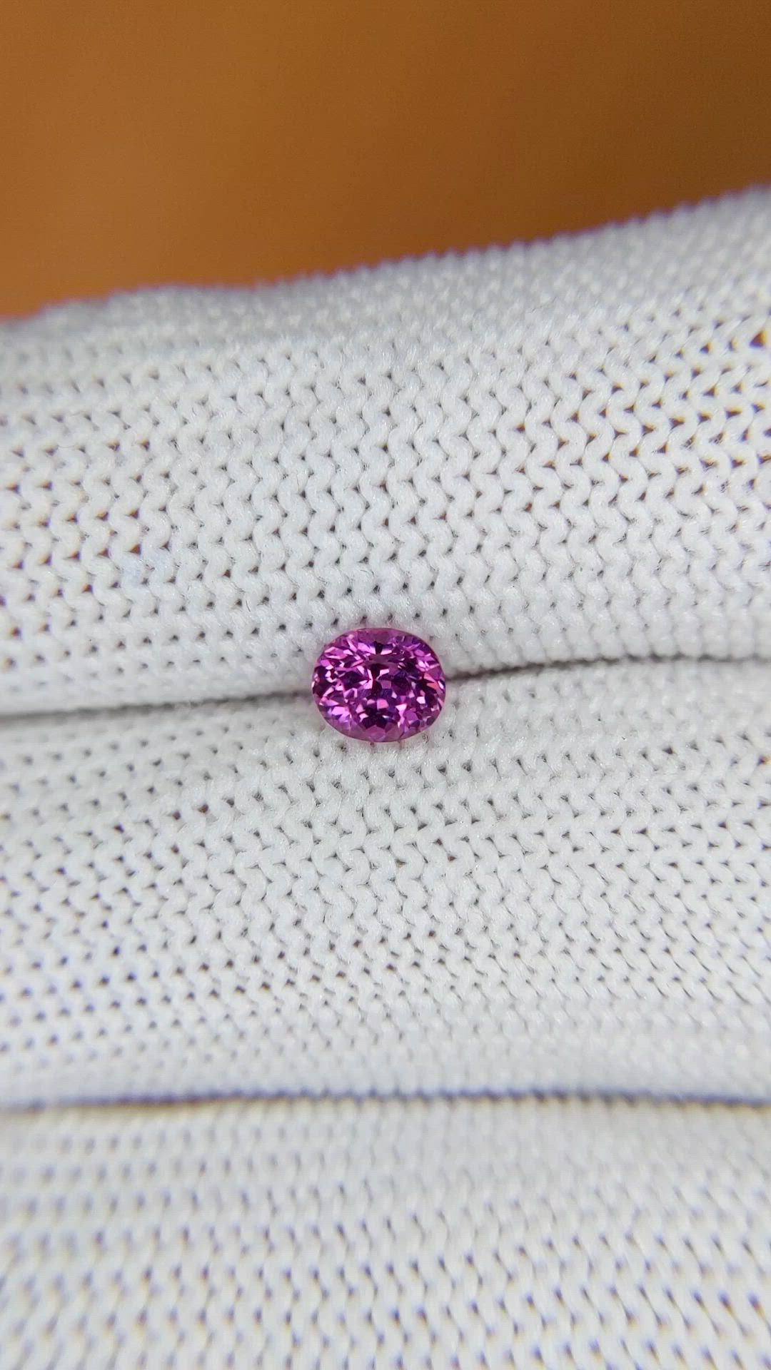 0.61 Ct. Pinkish Purple Rhodolite Garnet from Ceylon (Sri Lanka) Size Video