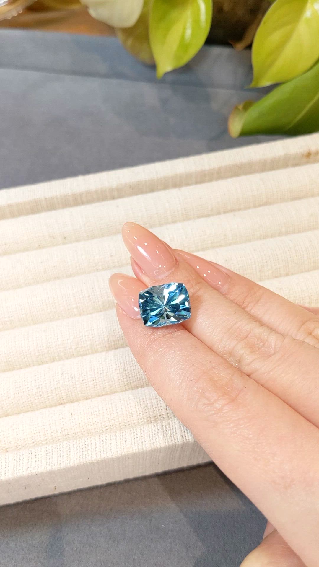 10.75 Ct. Swiss Blue Topaz from Brazil Size Video