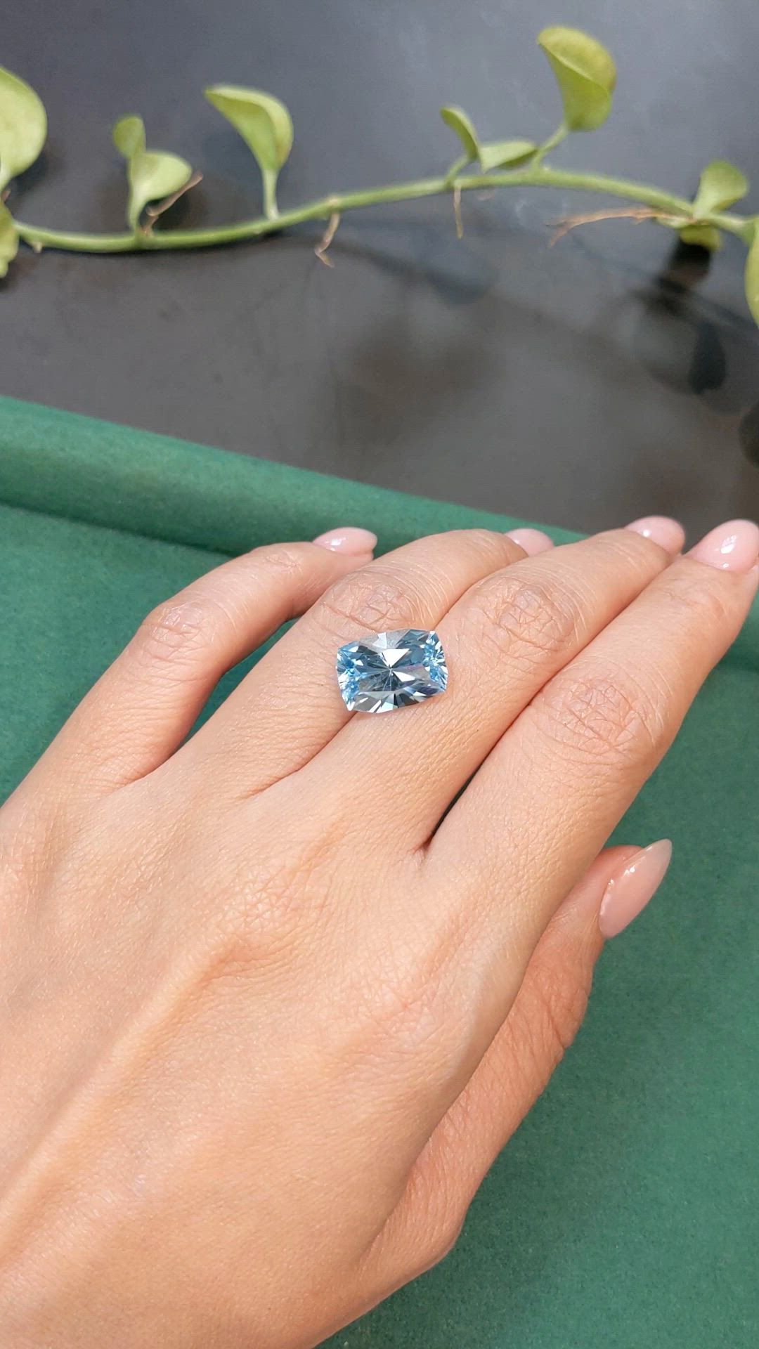7.82 Ct. Sky Blue Topaz from Brazil Size Video
