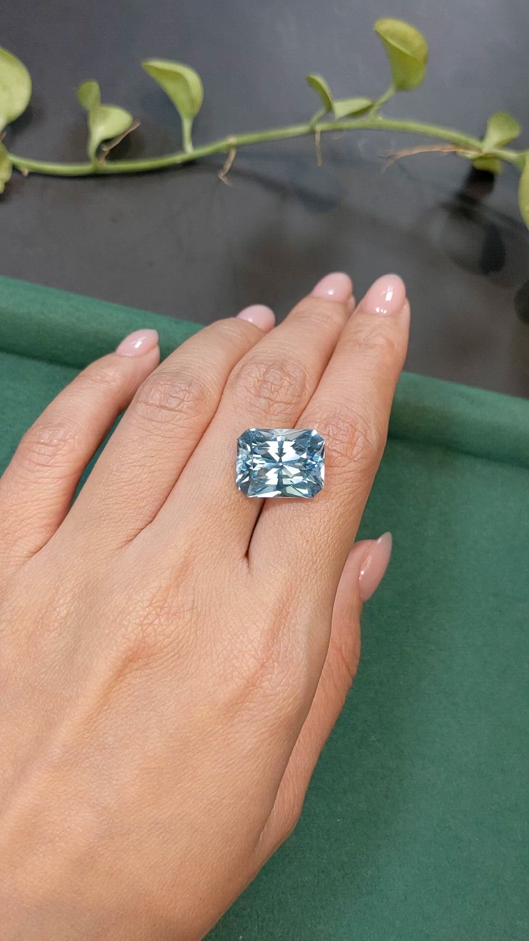 16.10 Ct. Sky Blue Topaz from Brazil Size Video
