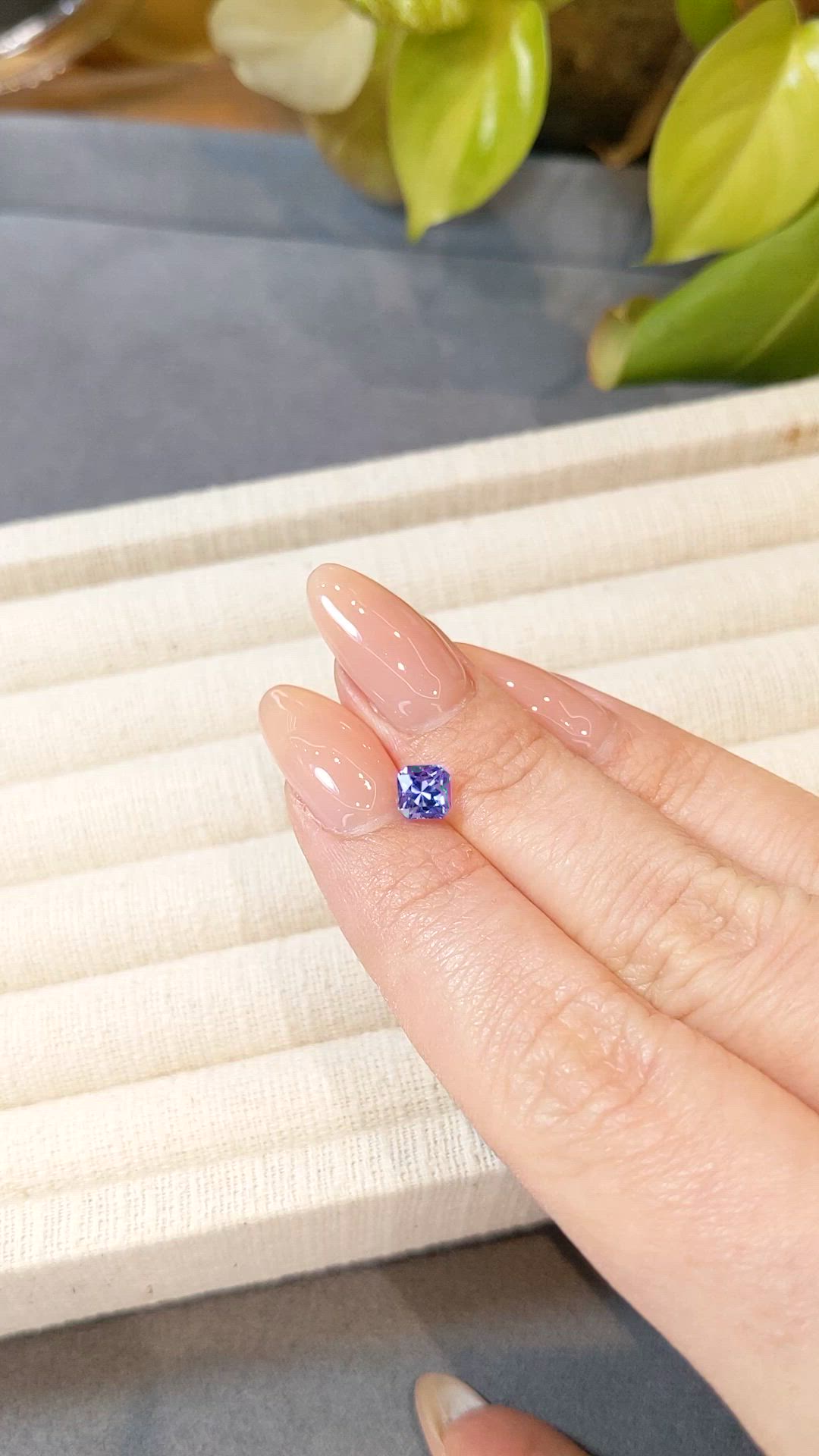 0.96 Ct. Violetish Blue Tanzanite from Tanzania Size Video
