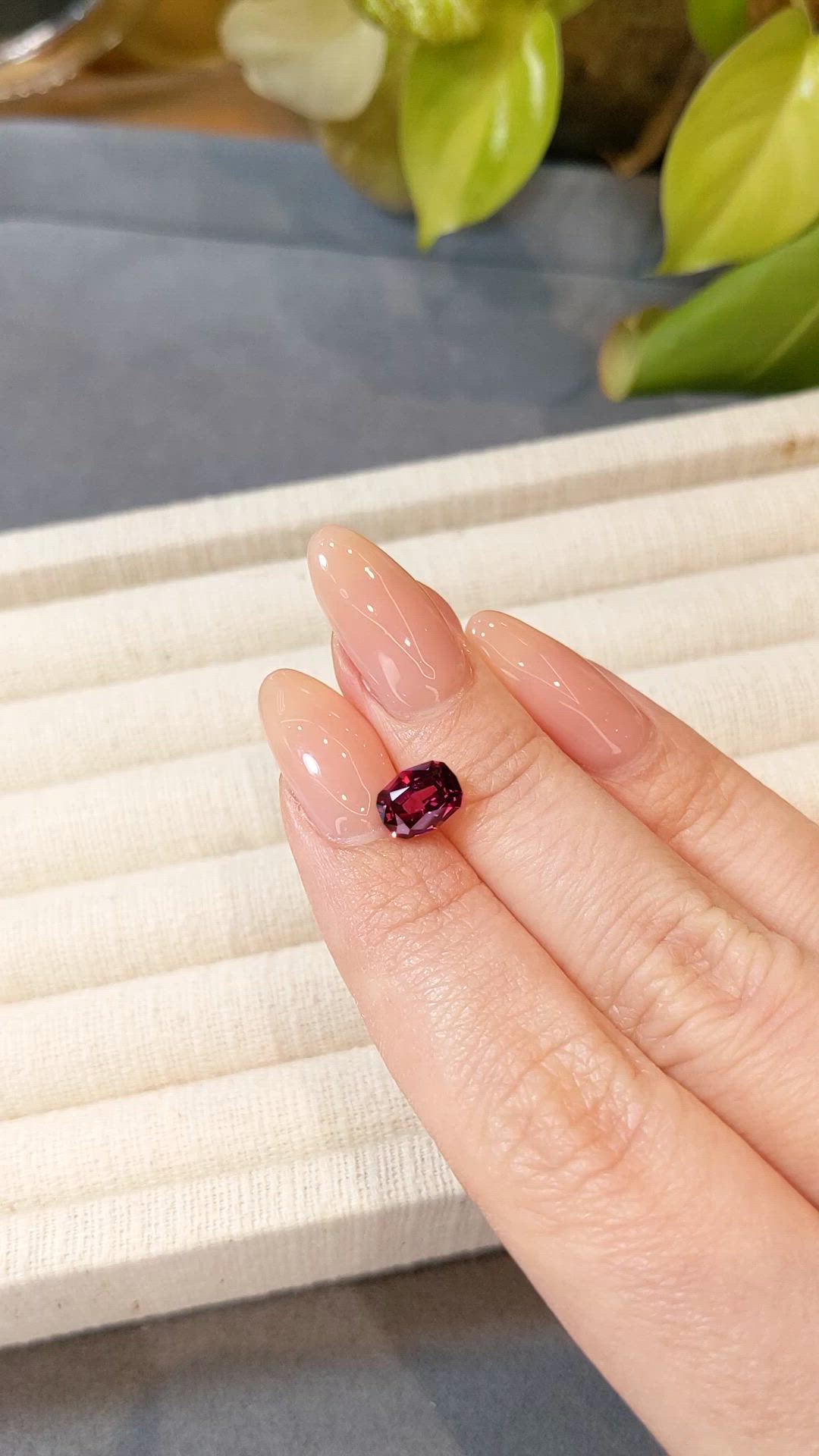 1.83 Ct. Pinkish Purple Garnet from Tanzania Size Video