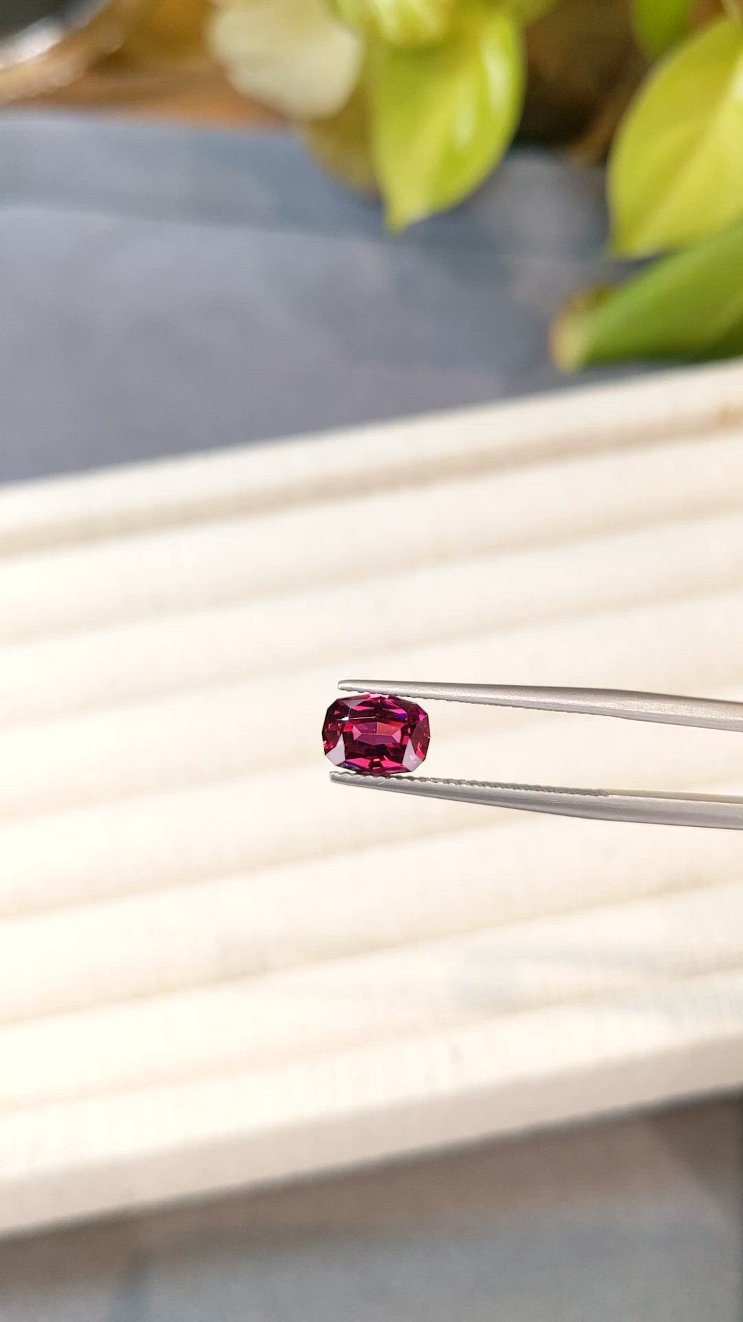 1.83 Ct. Pinkish Purple Garnet from Tanzania Size Video