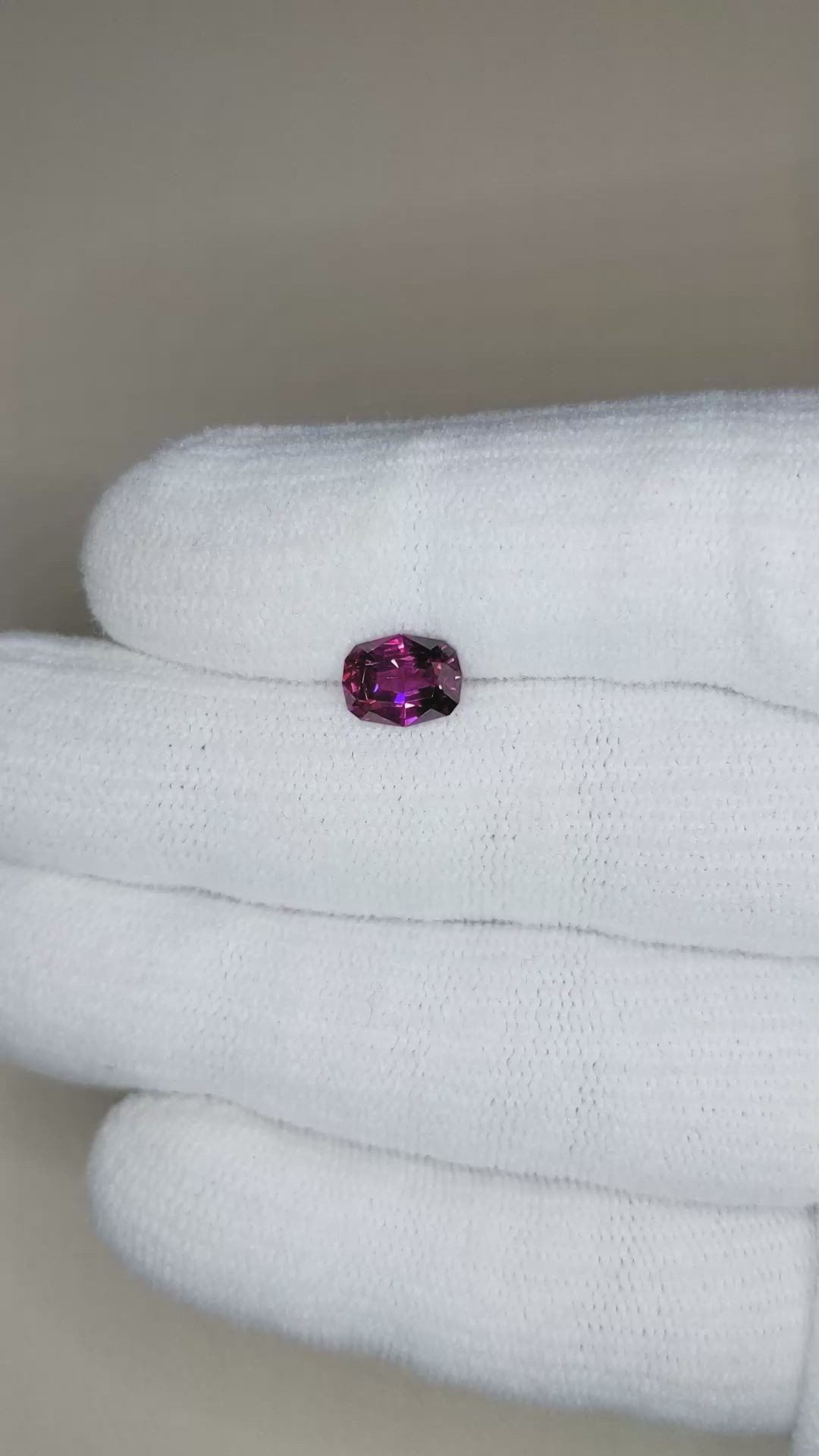 1.83 Ct. Pinkish Purple Garnet from Tanzania Size Video